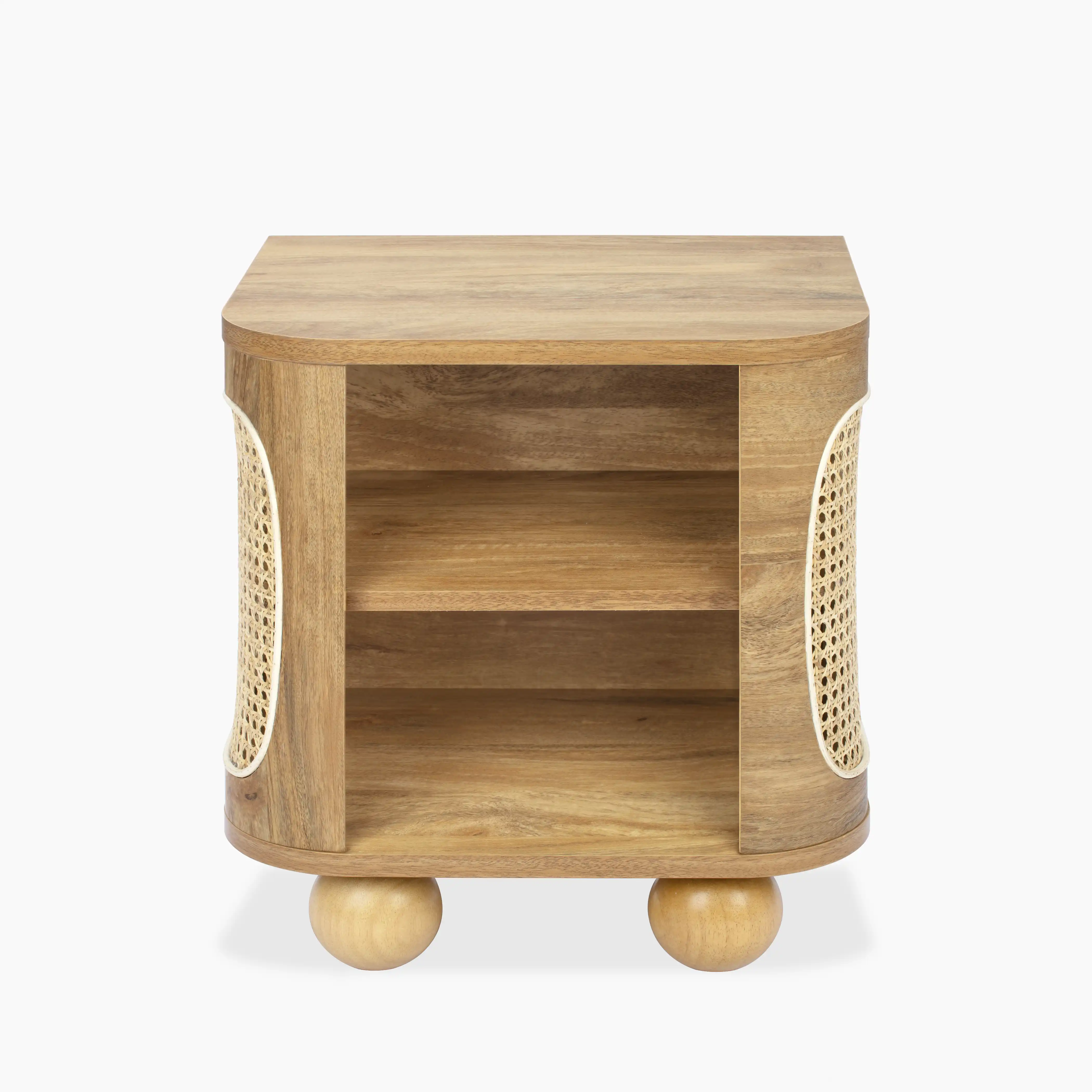 Una Square Wooden Side Table | Oak & Cane - Image 4