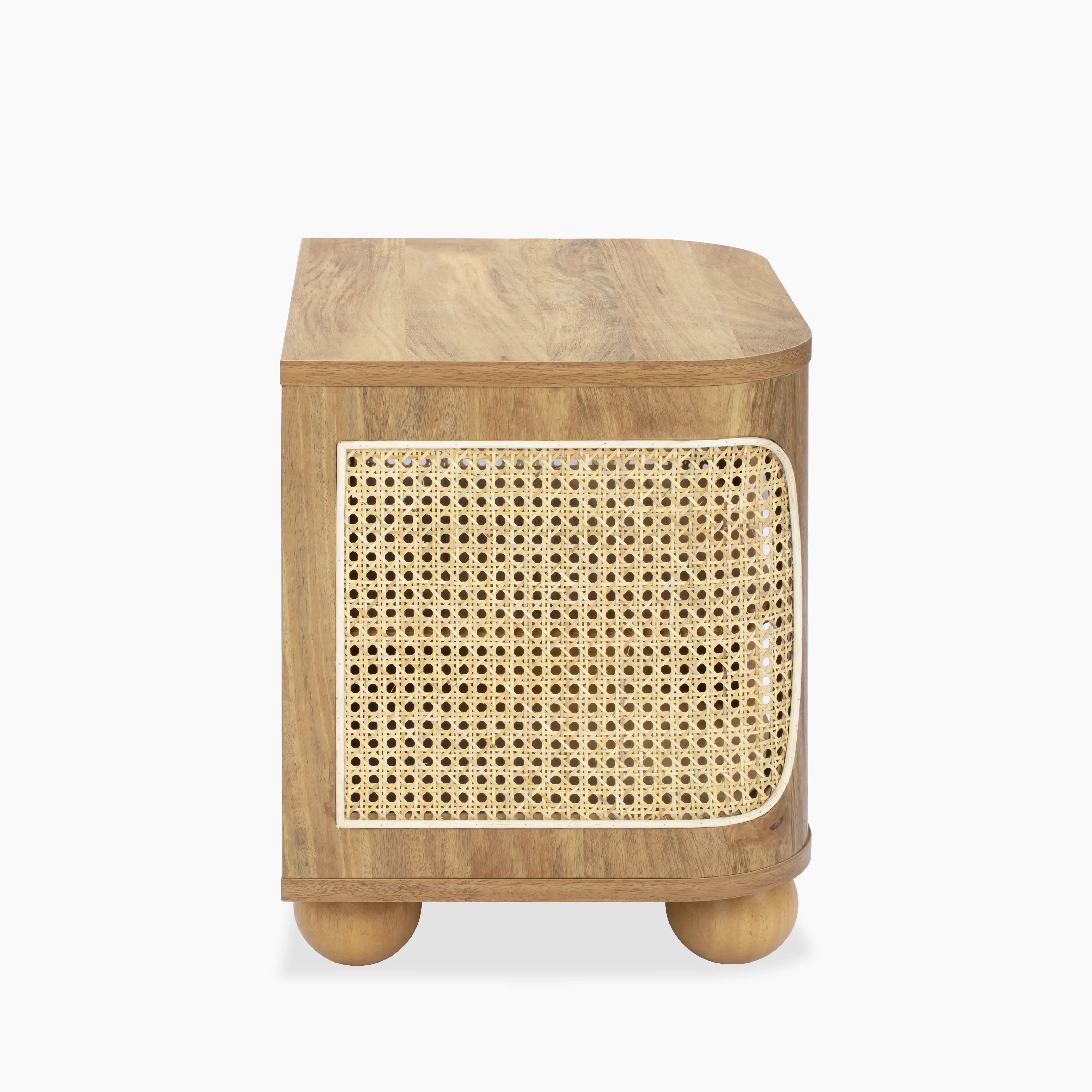 Una Square Wooden Side Table | Oak & Cane - Image 5