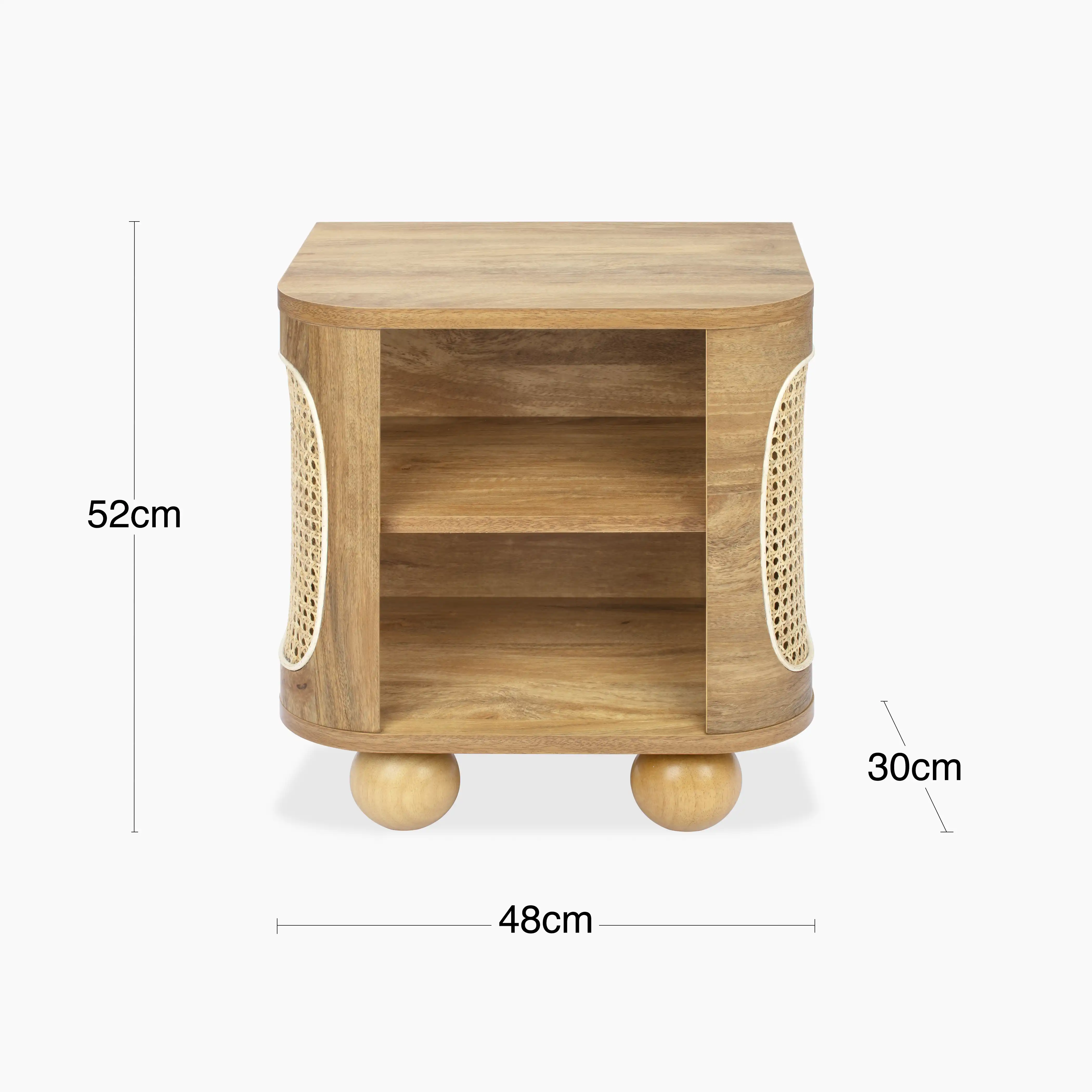 Una Square Wooden Side Table | Oak & Cane - Image 7