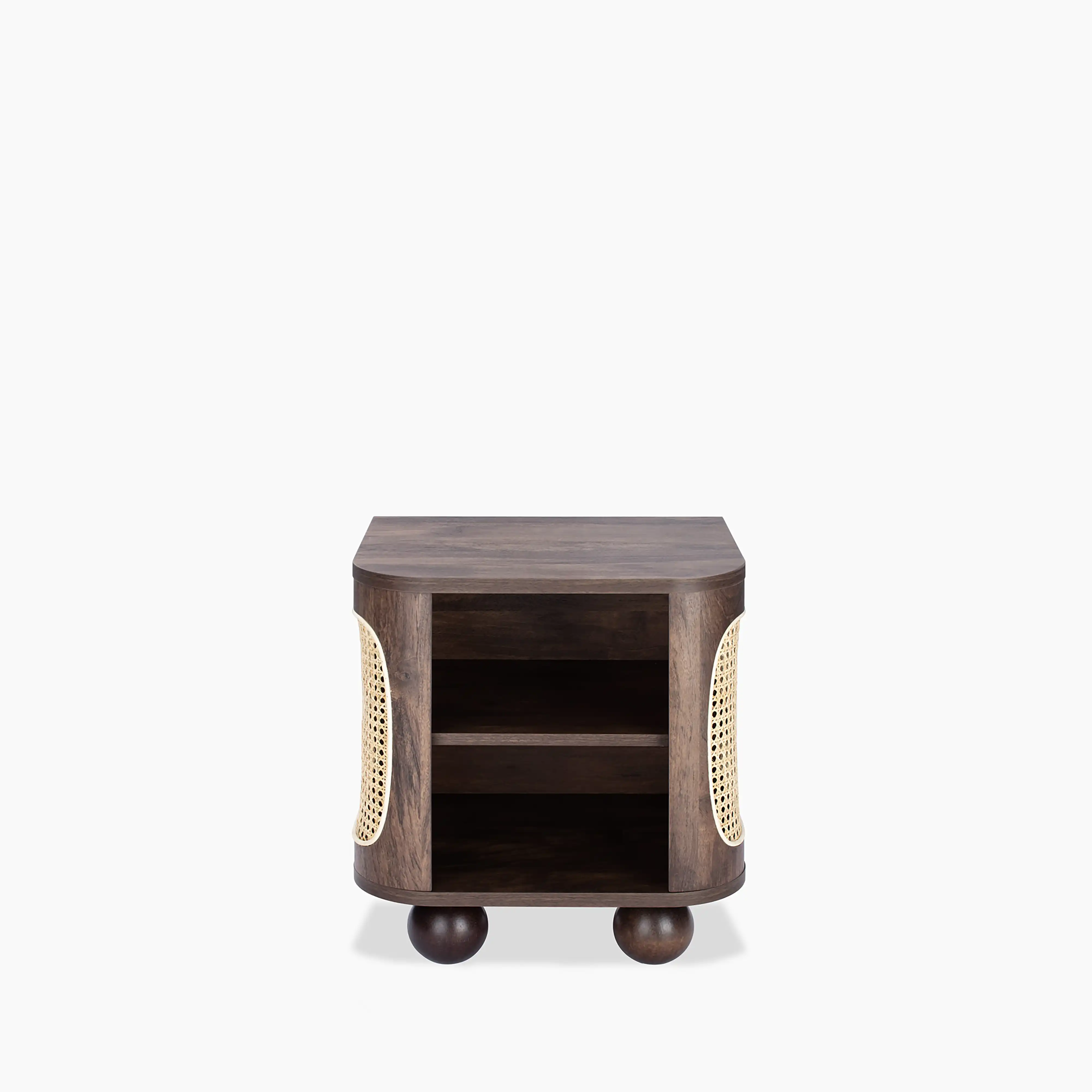 Una Square Wooden Side Table  | Walnut & Cane - Image 2