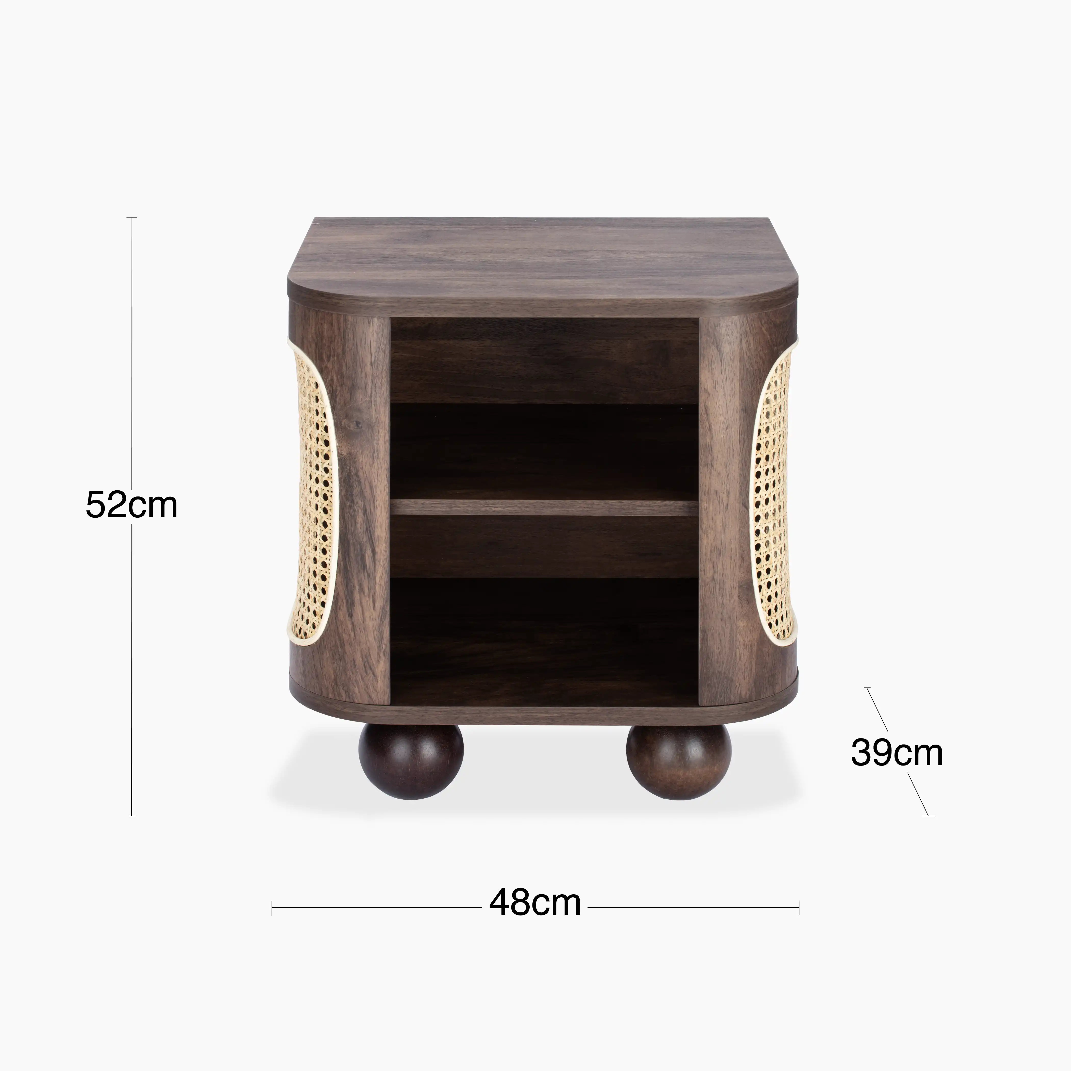 Una Square Wooden Side Table  | Walnut & Cane - Image 5