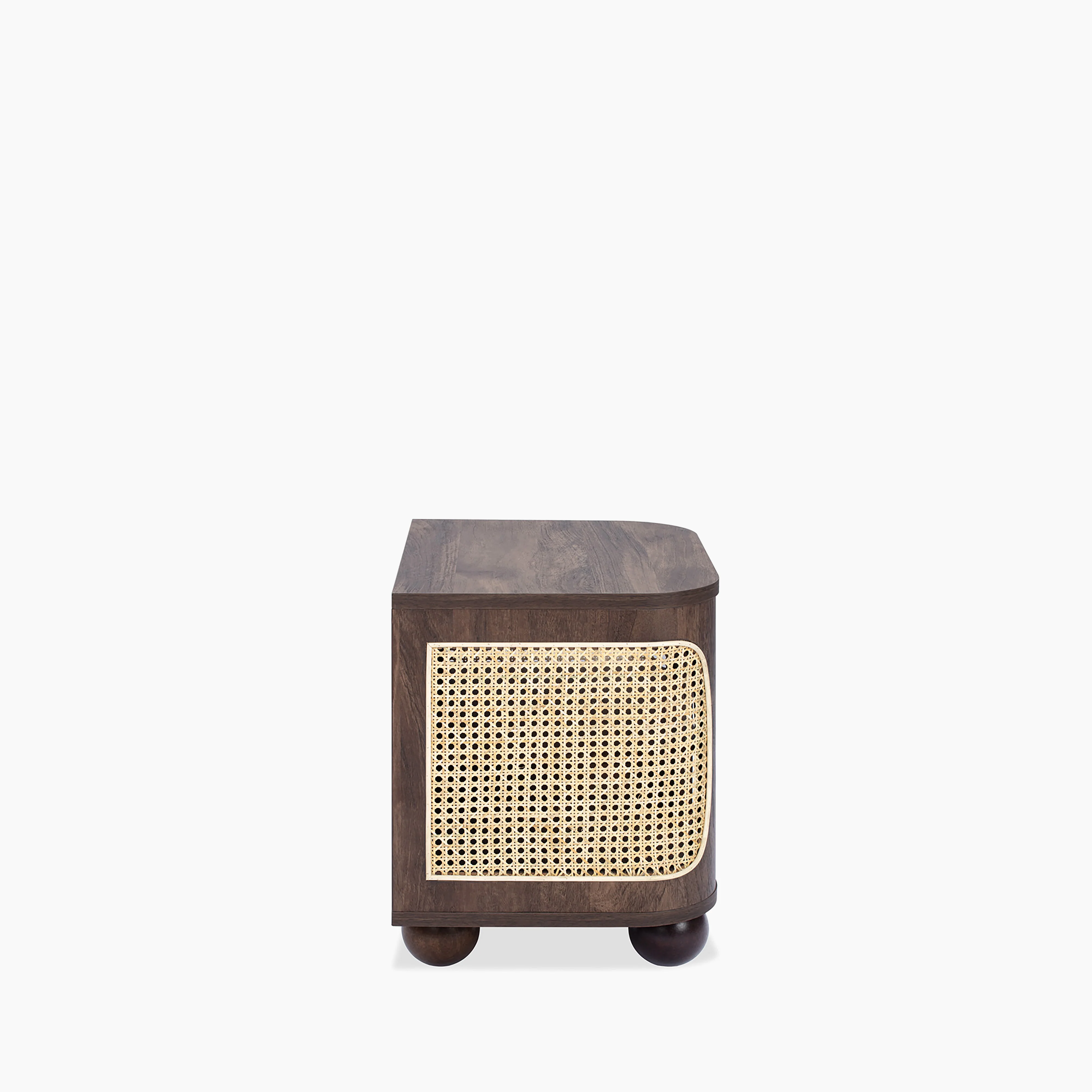 Una Square Wooden Side Table  | Walnut & Cane - Image 6