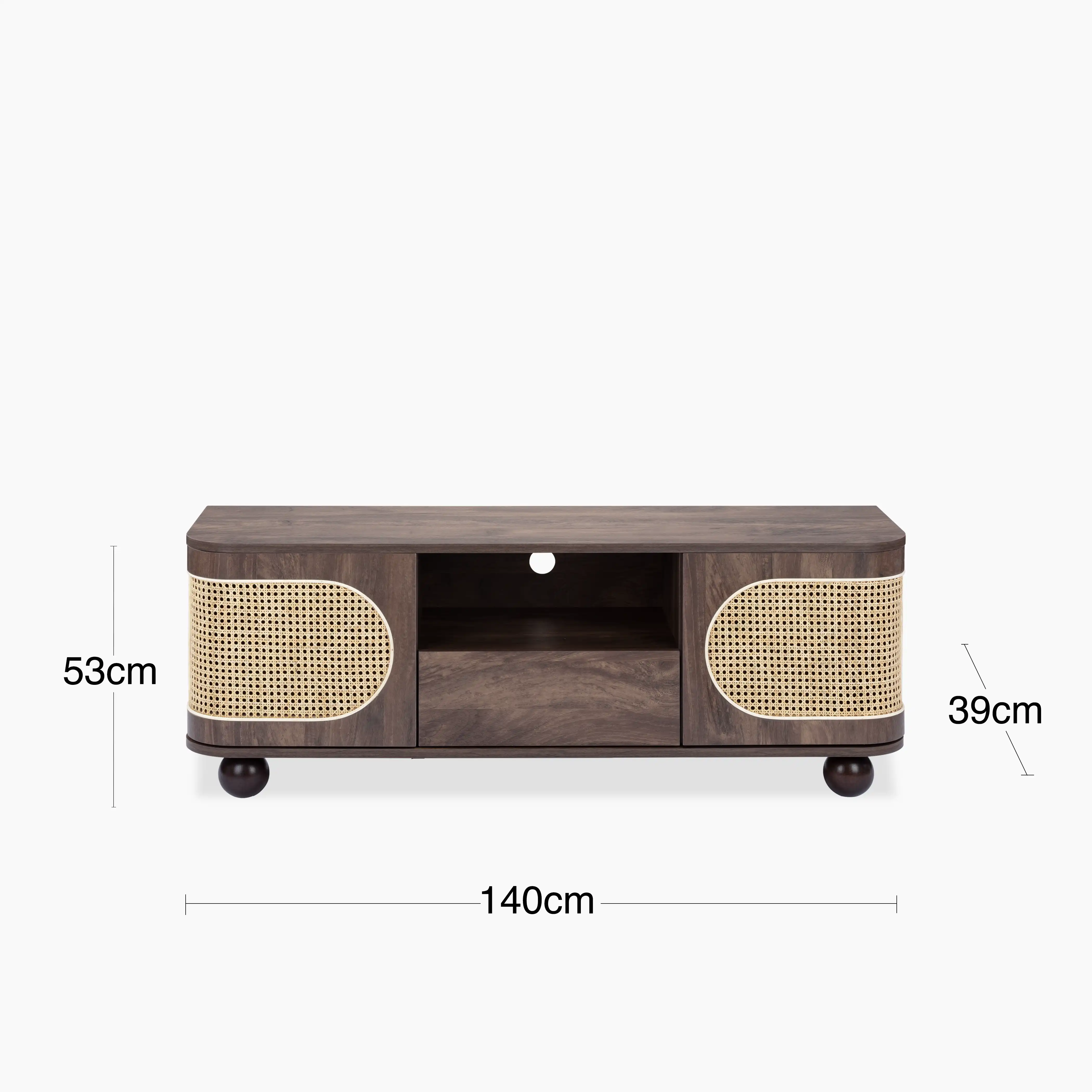 Una Wooden TV Stand | Walnut & Cane - Image 7