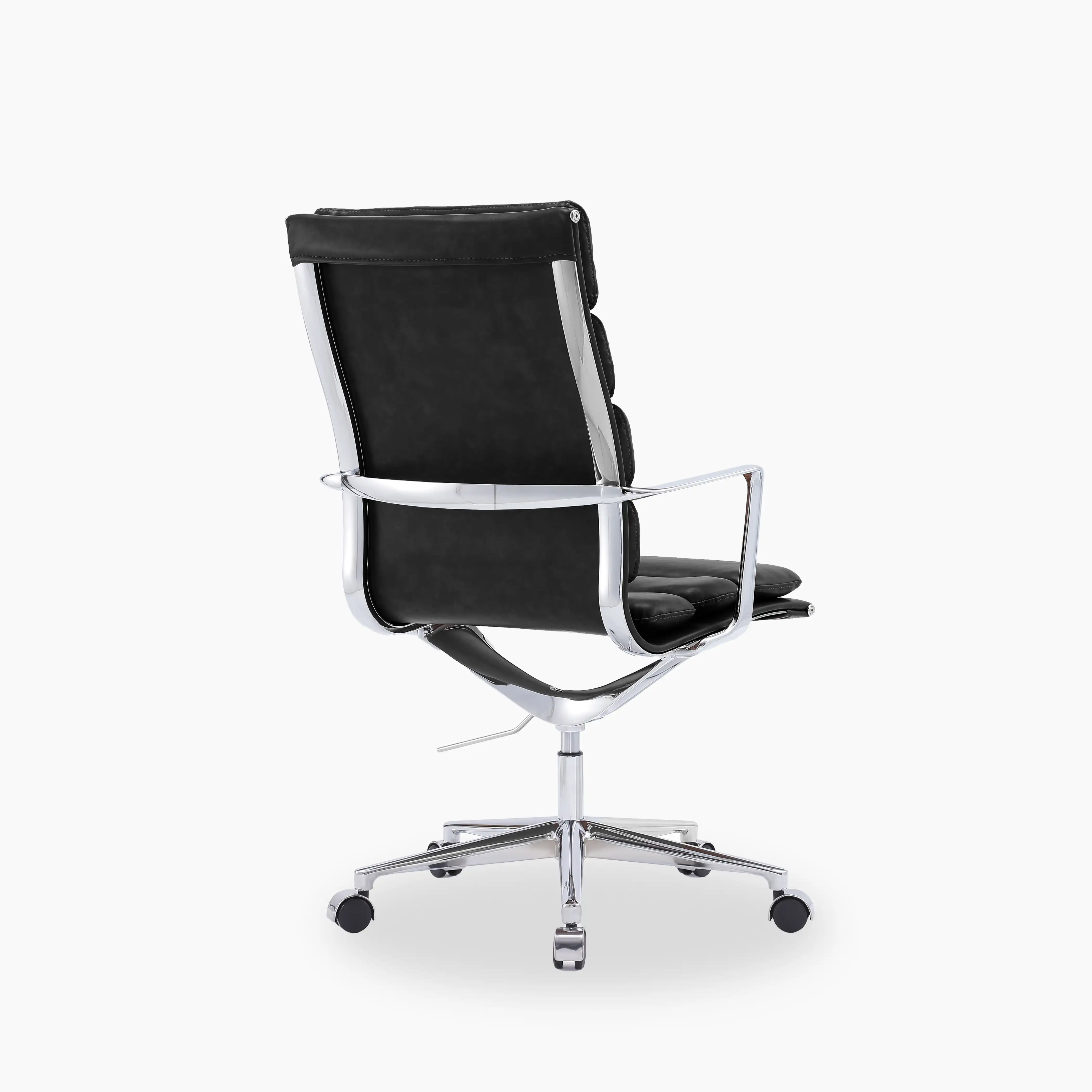 Urma High Back Office Chair | Black Faux Leather & Chrome - Image 4