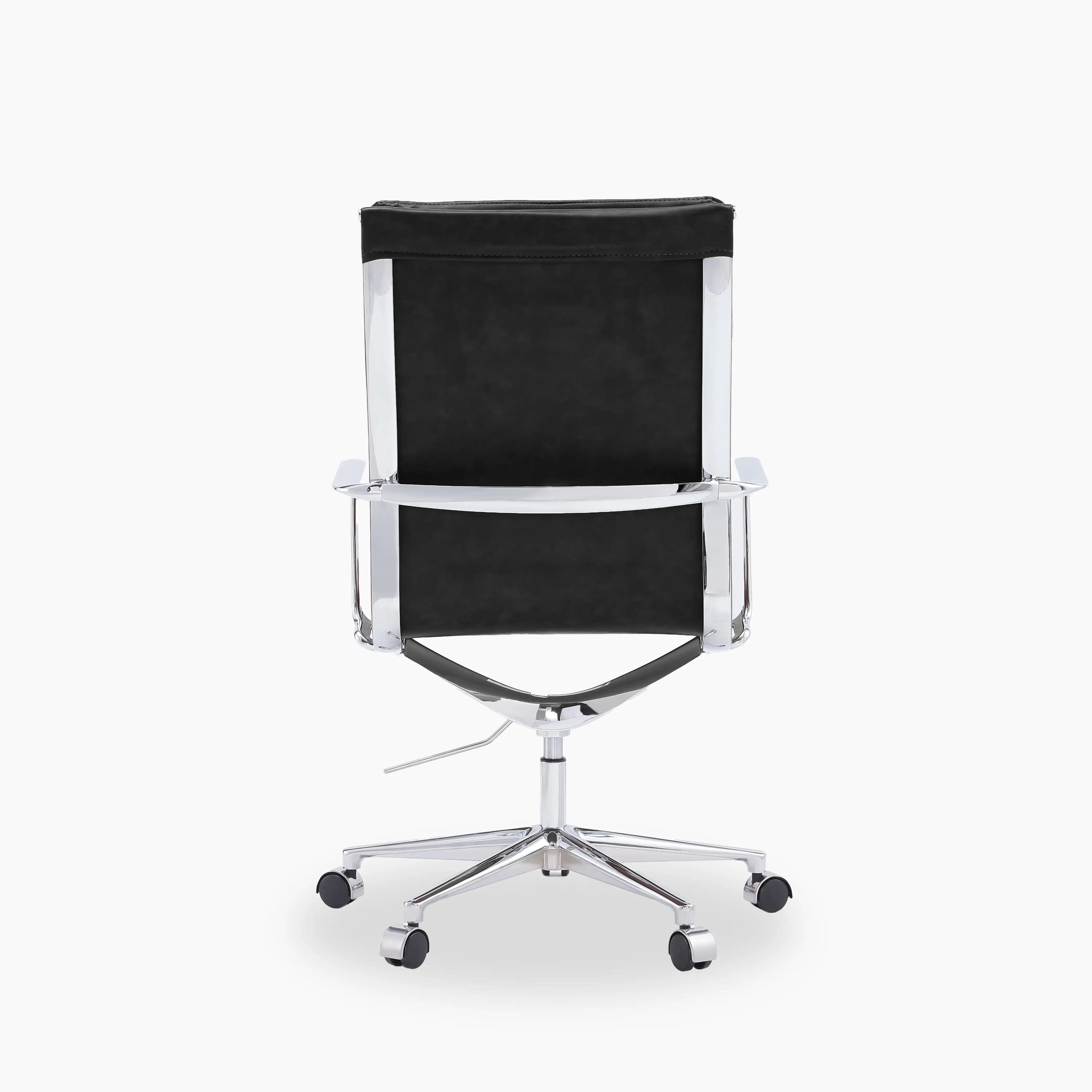 Urma High Back Office Chair | Black Faux Leather & Chrome - Image 5
