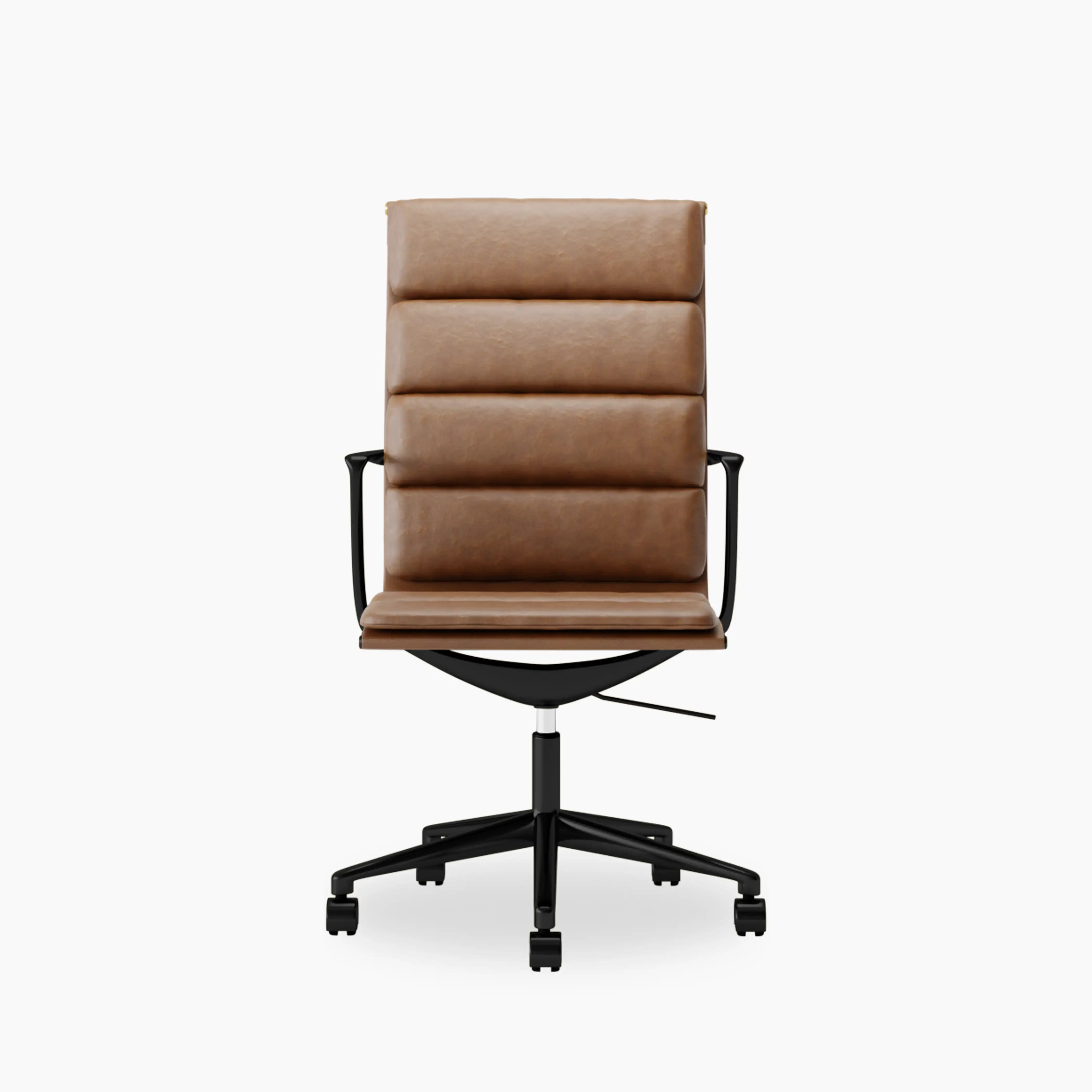 Urma High Back Office Chair | Vintage Tan Faux Leather & Black - Image 4