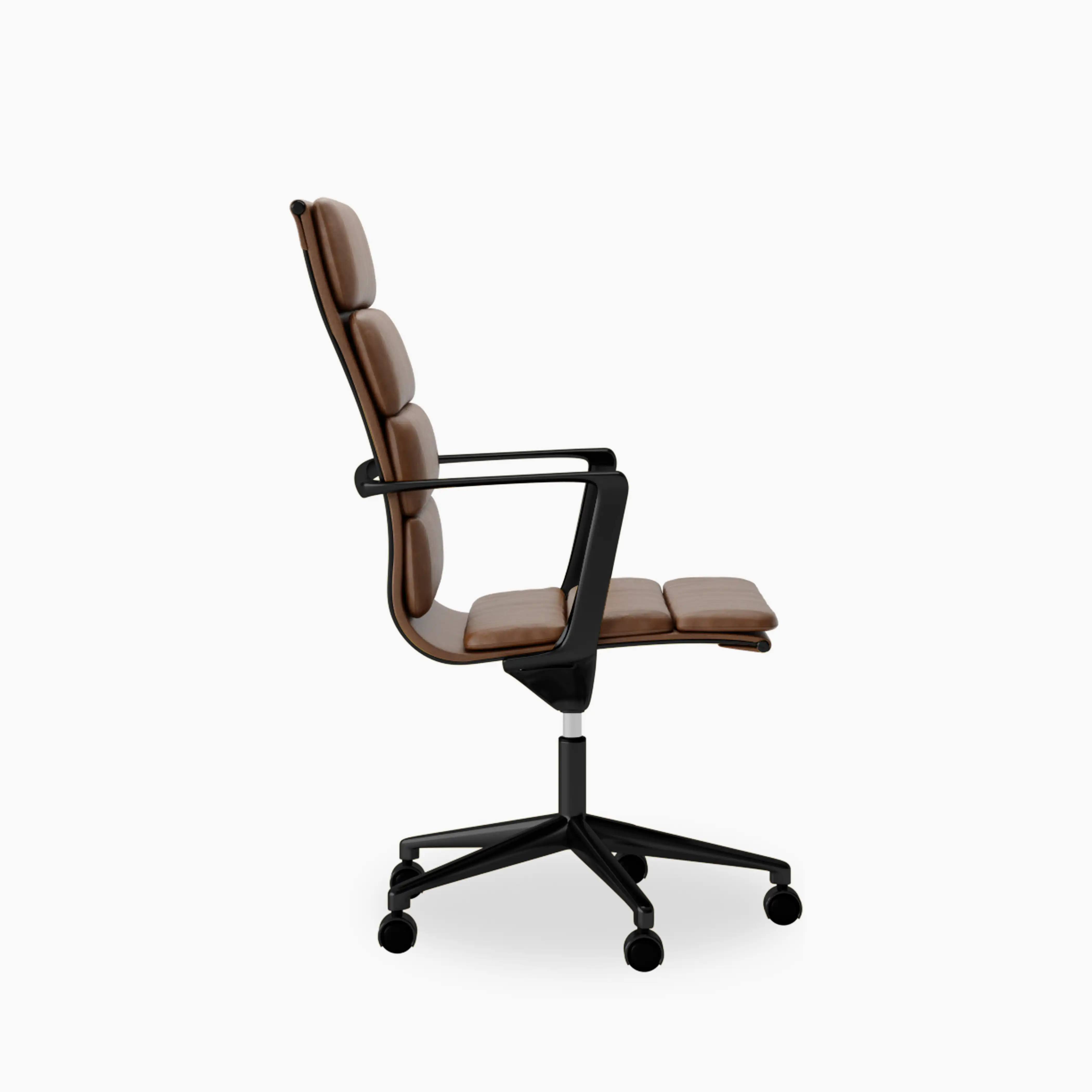 Urma High Back Office Chair | Vintage Tan Faux Leather & Black - Image 5