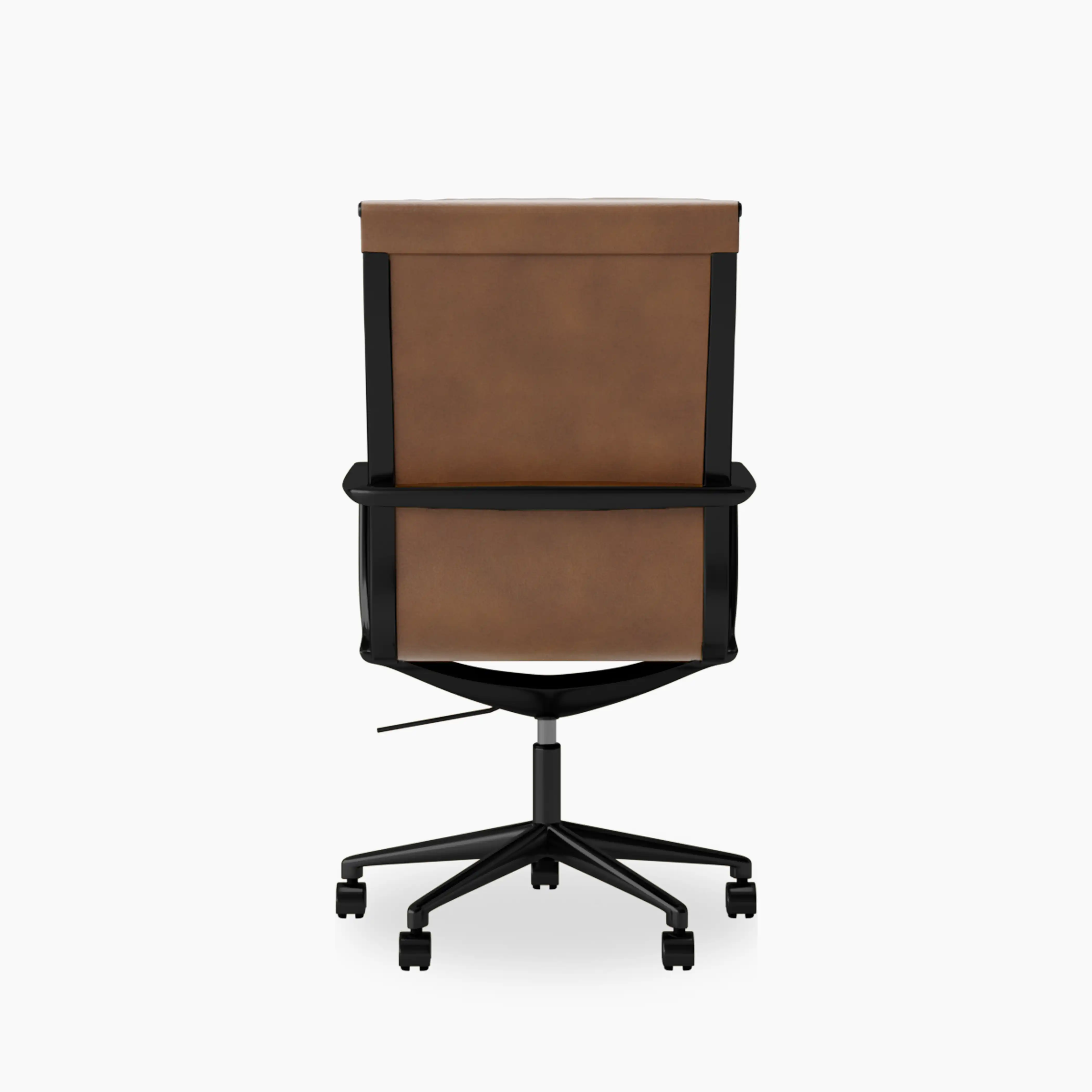 Urma High Back Office Chair | Vintage Tan Faux Leather & Black - Image 6