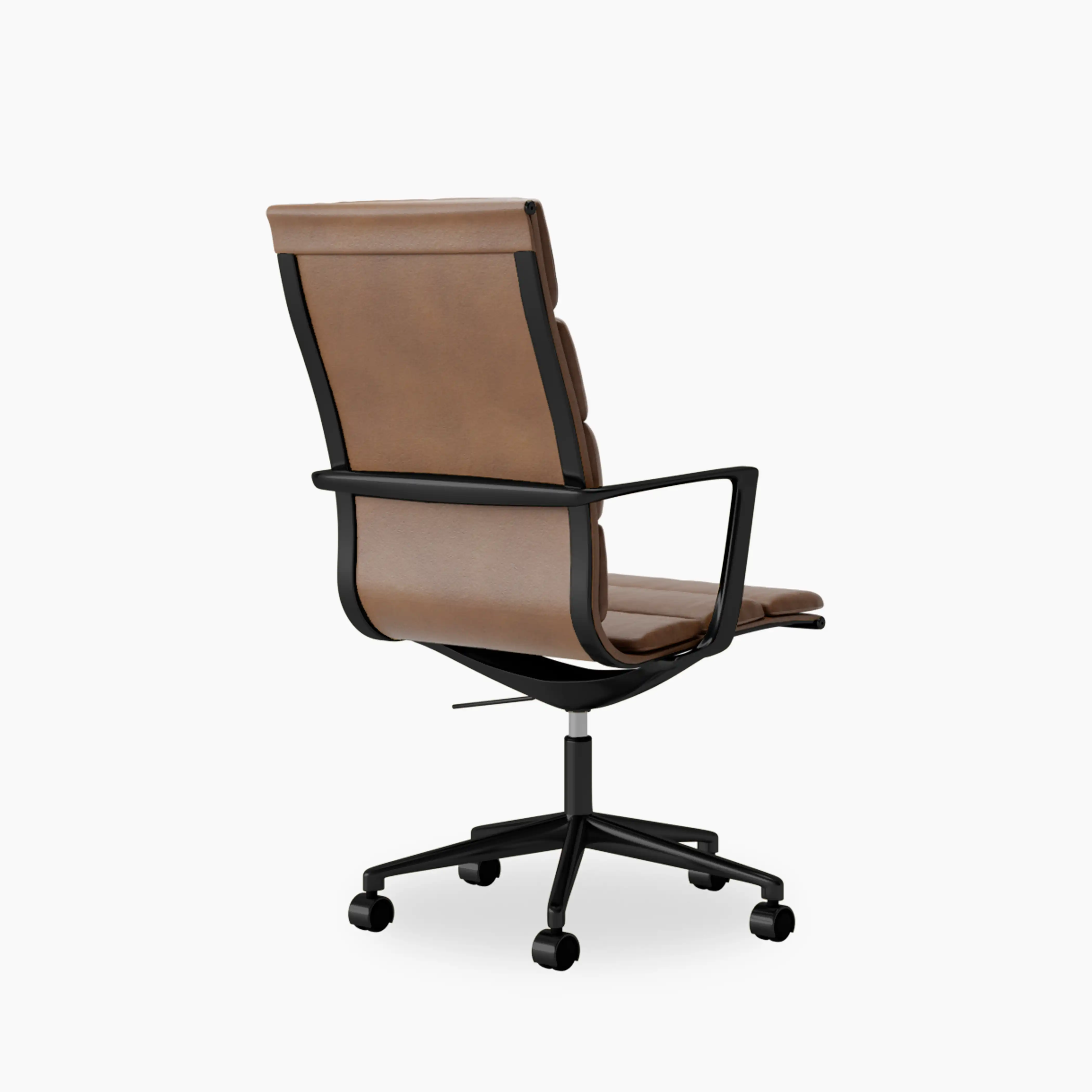 Urma High Back Office Chair | Vintage Tan Faux Leather & Black - Image 7