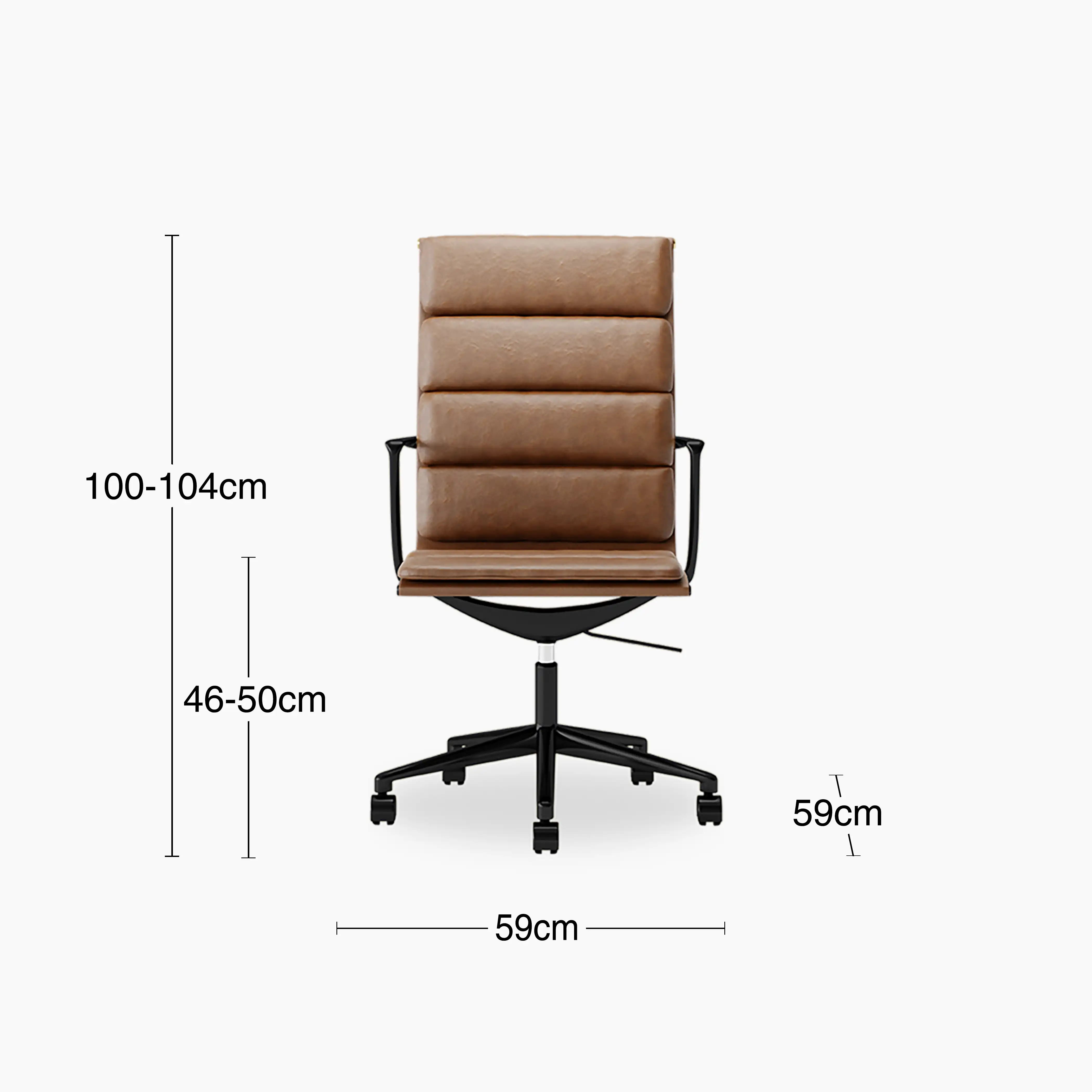 Urma High Back Office Chair | Vintage Tan Faux Leather & Black - Image 9