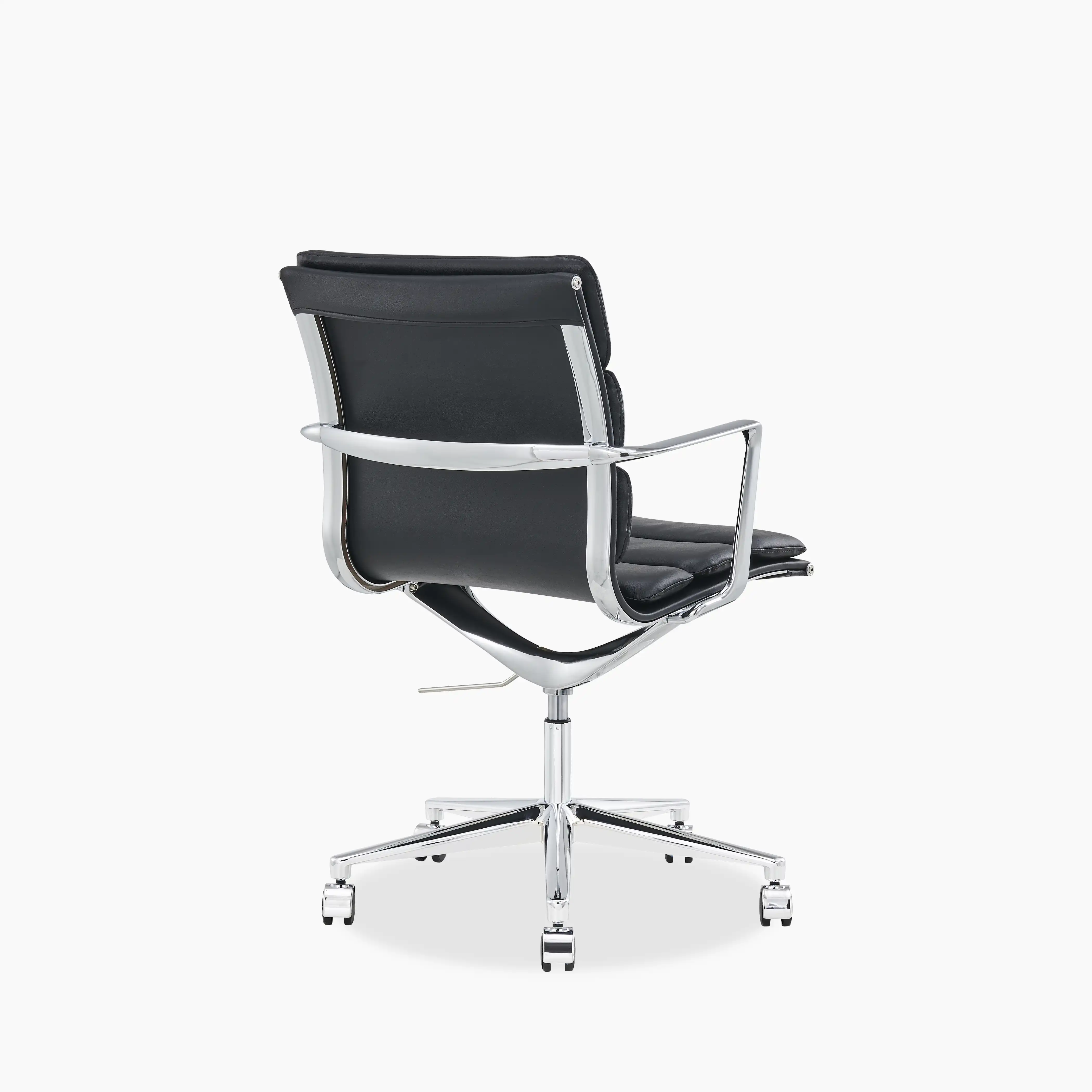 Urma Office Chair | Black Faux Leather & Chrome - Image 6