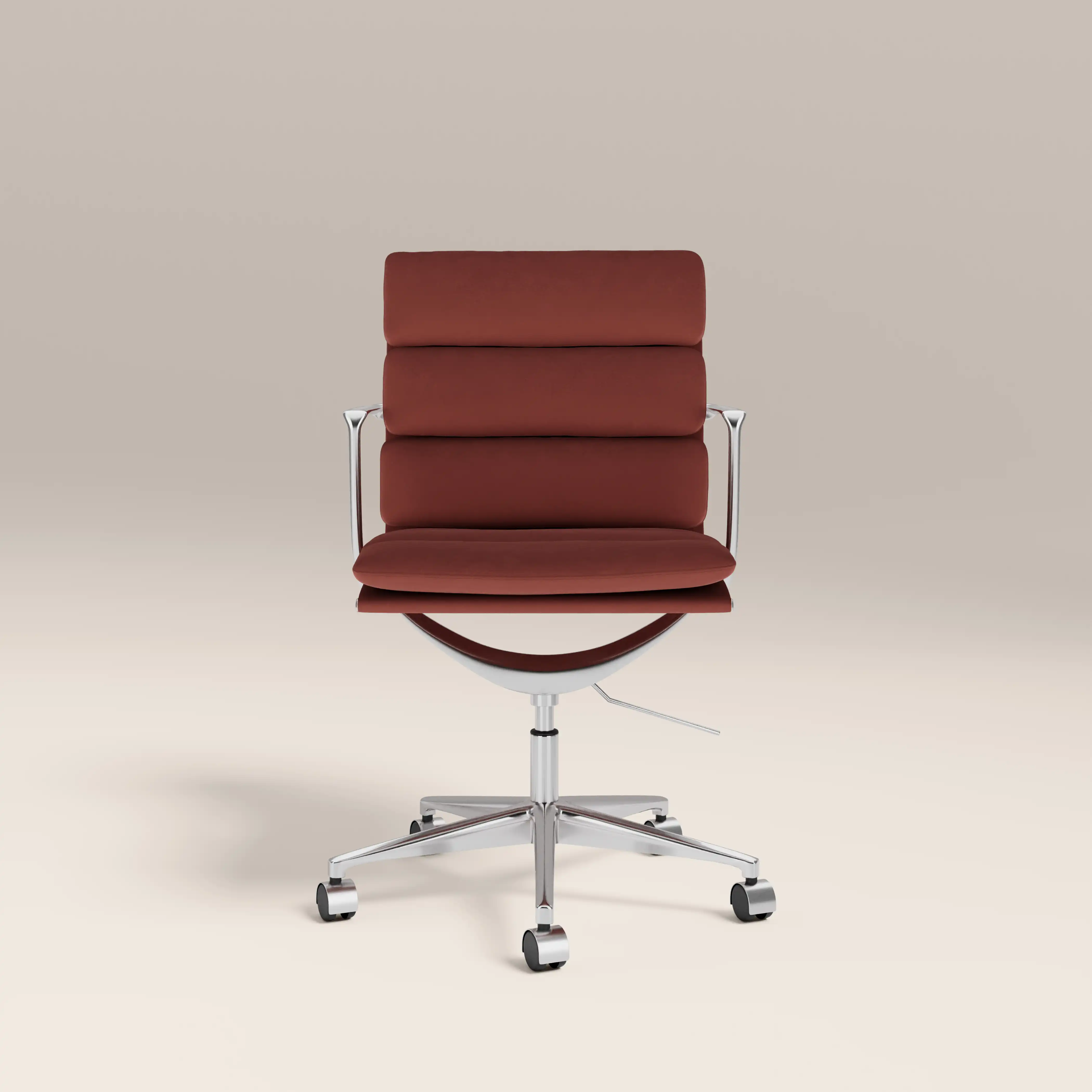 Urma Office Chair | Rust Red Sustainable Velvet & Chrome - Image 2
