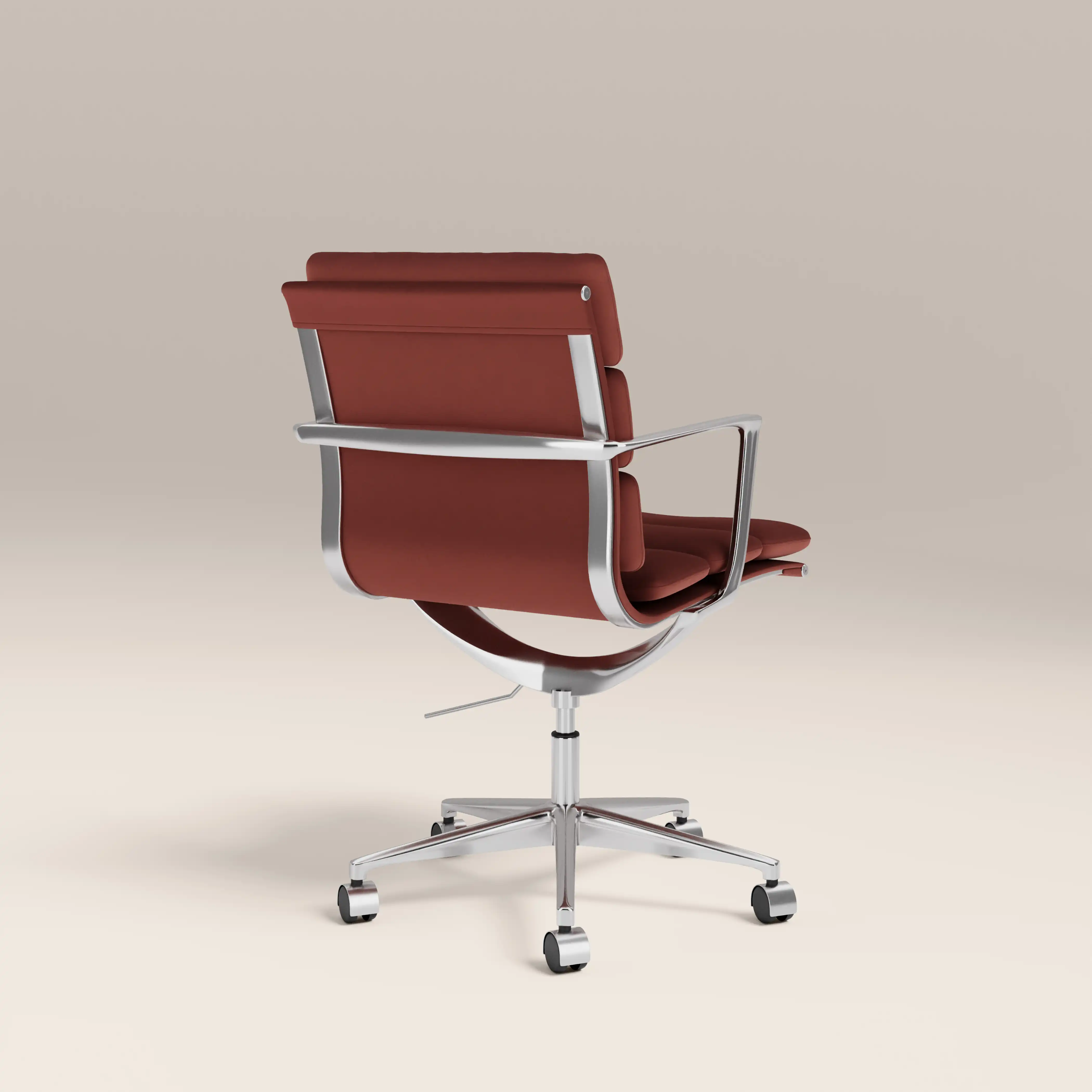 Urma Office Chair | Rust Red Sustainable Velvet & Chrome - Image 5