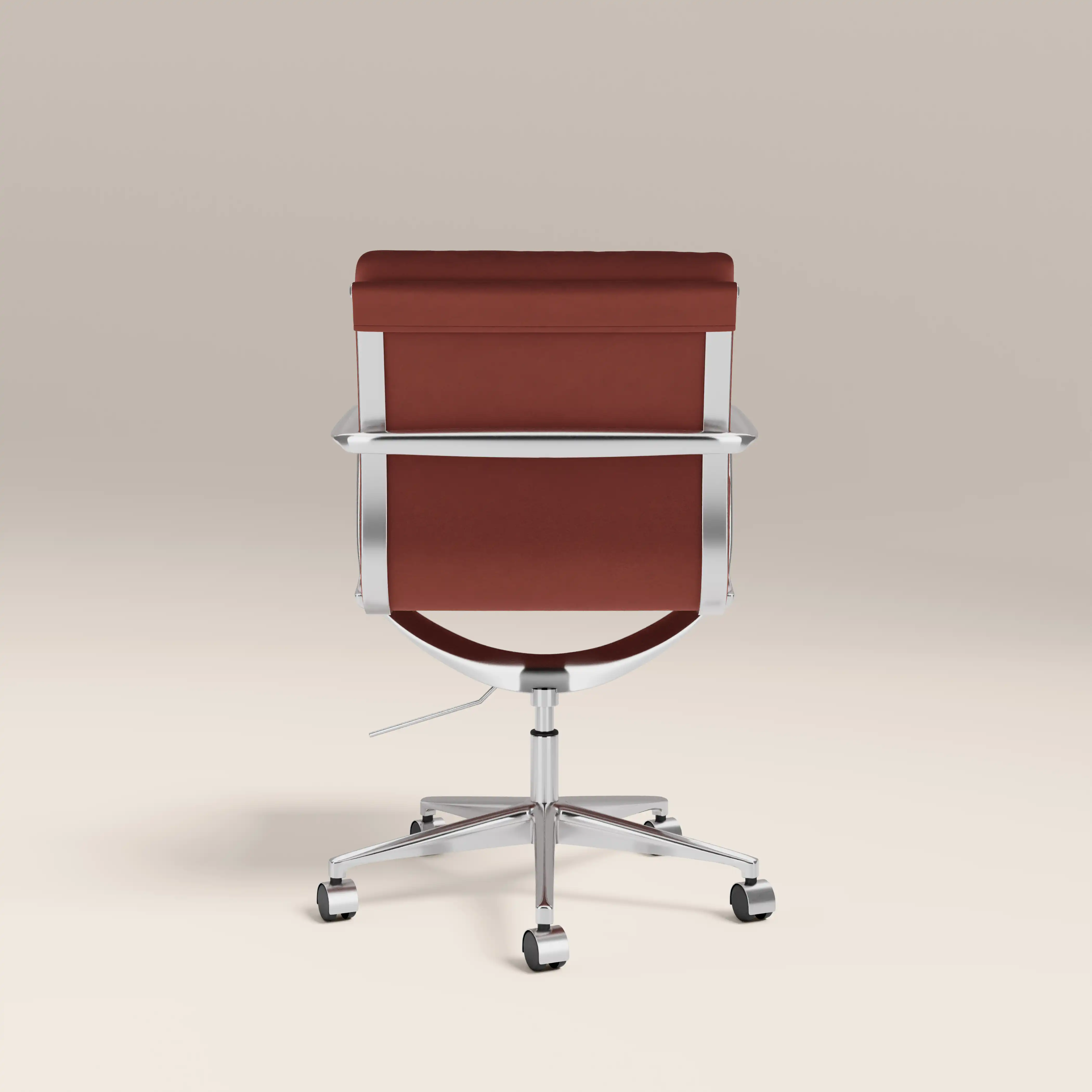 Urma Office Chair | Rust Red Sustainable Velvet & Chrome - Image 6