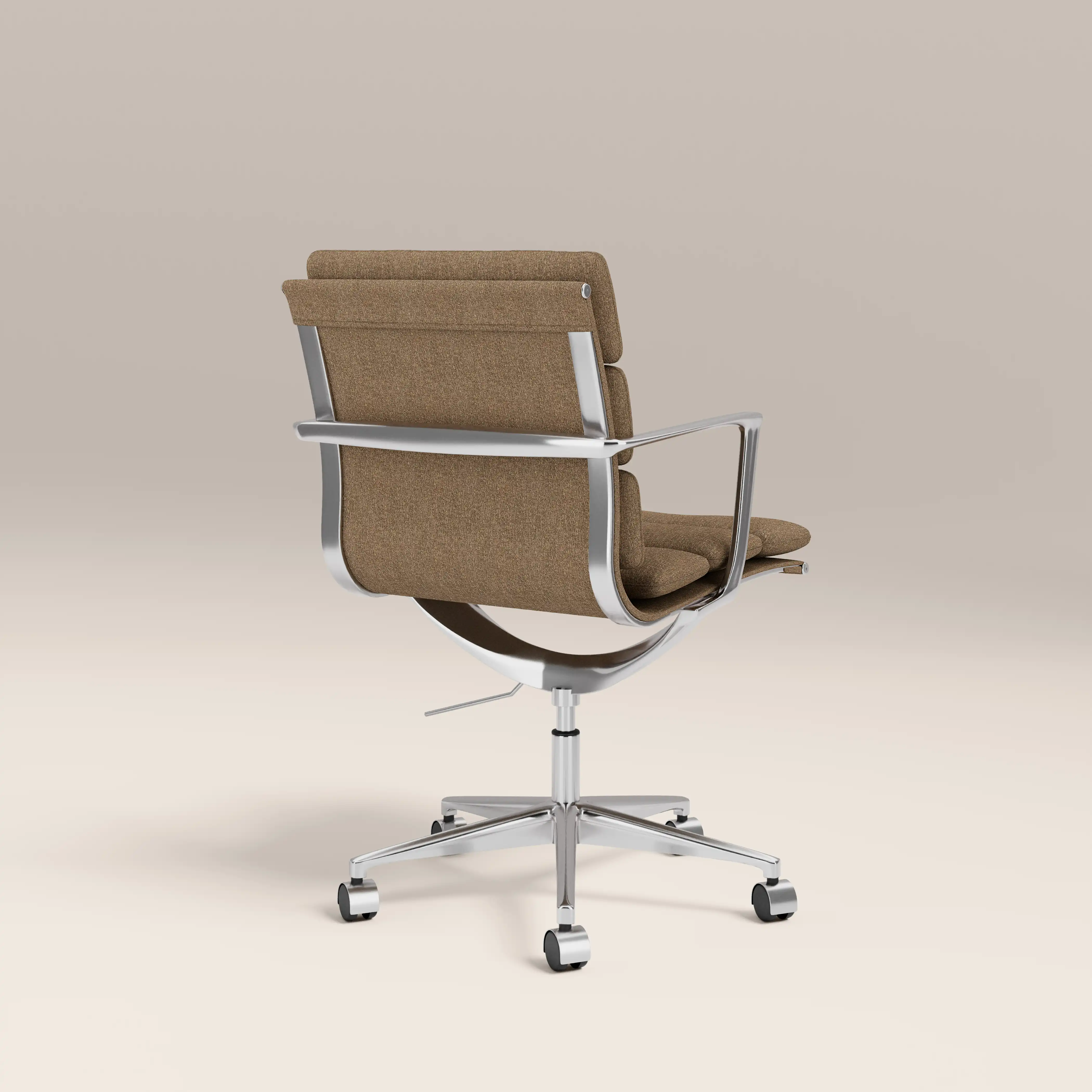 Urma Office Chair | Speckled Cappuccino Boucle & Chrome - Image 6