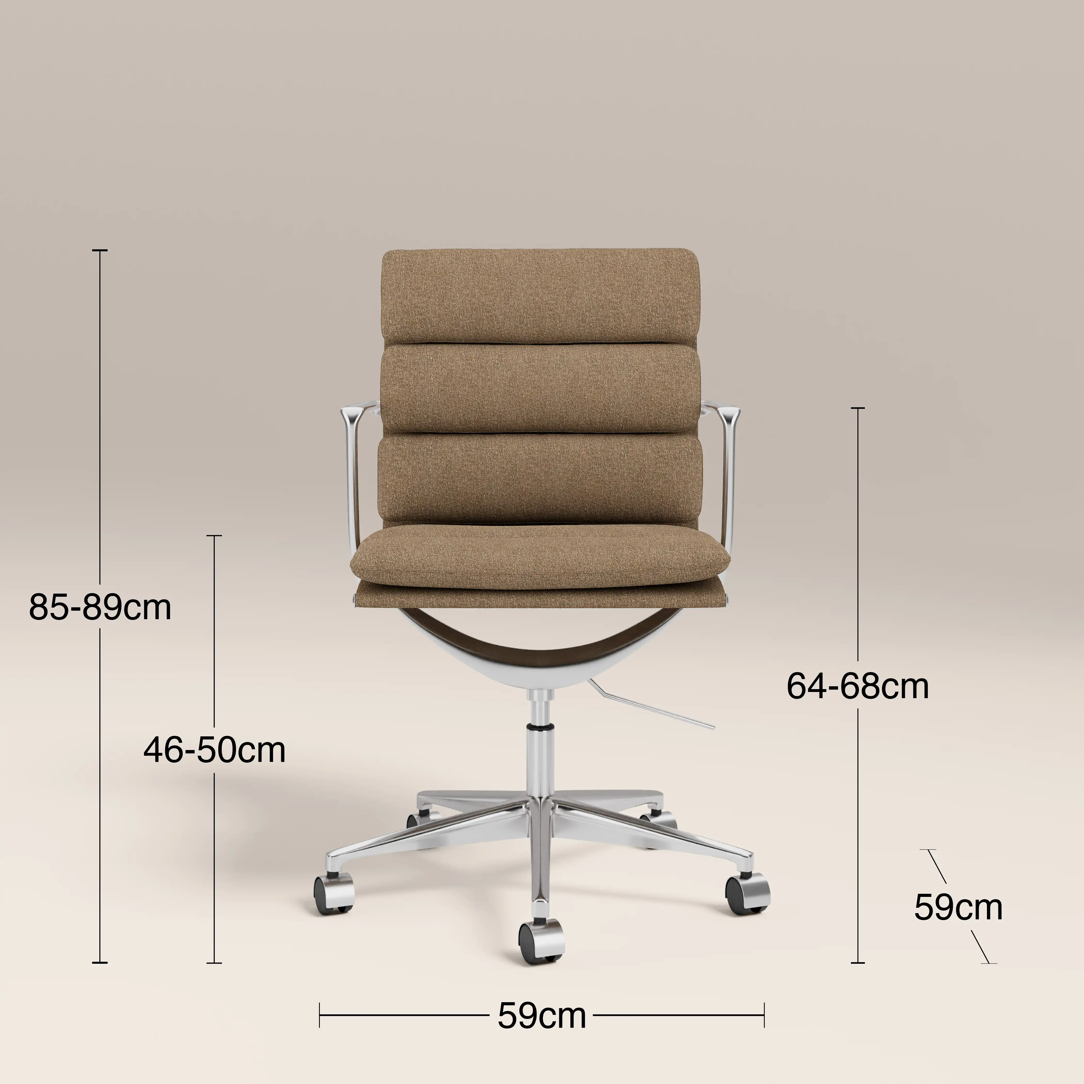 Urma Office Chair | Speckled Cappuccino Boucle & Chrome - Image 8