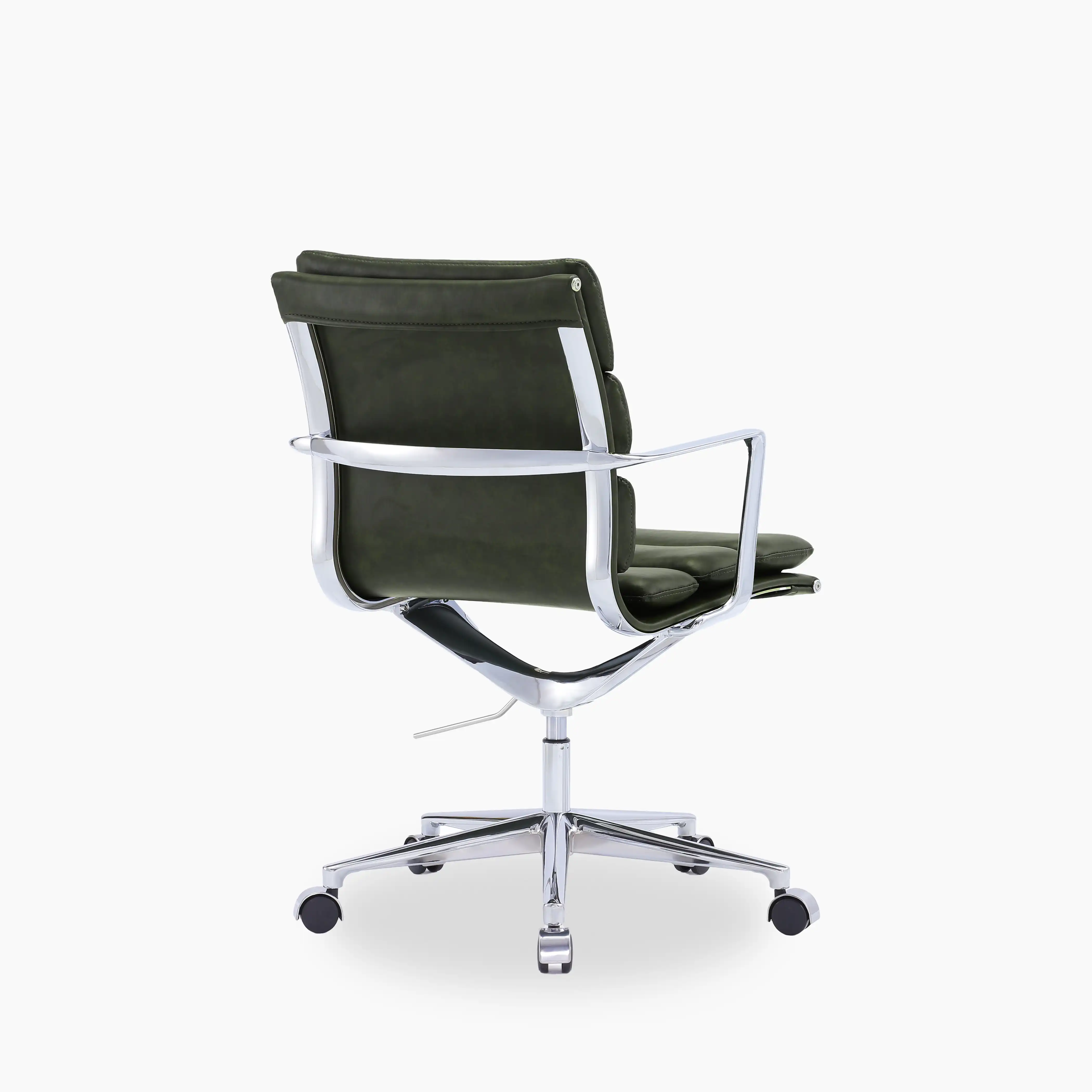 Urma Office Chair | Vintage Green Faux Leather & Chrome - Image 5