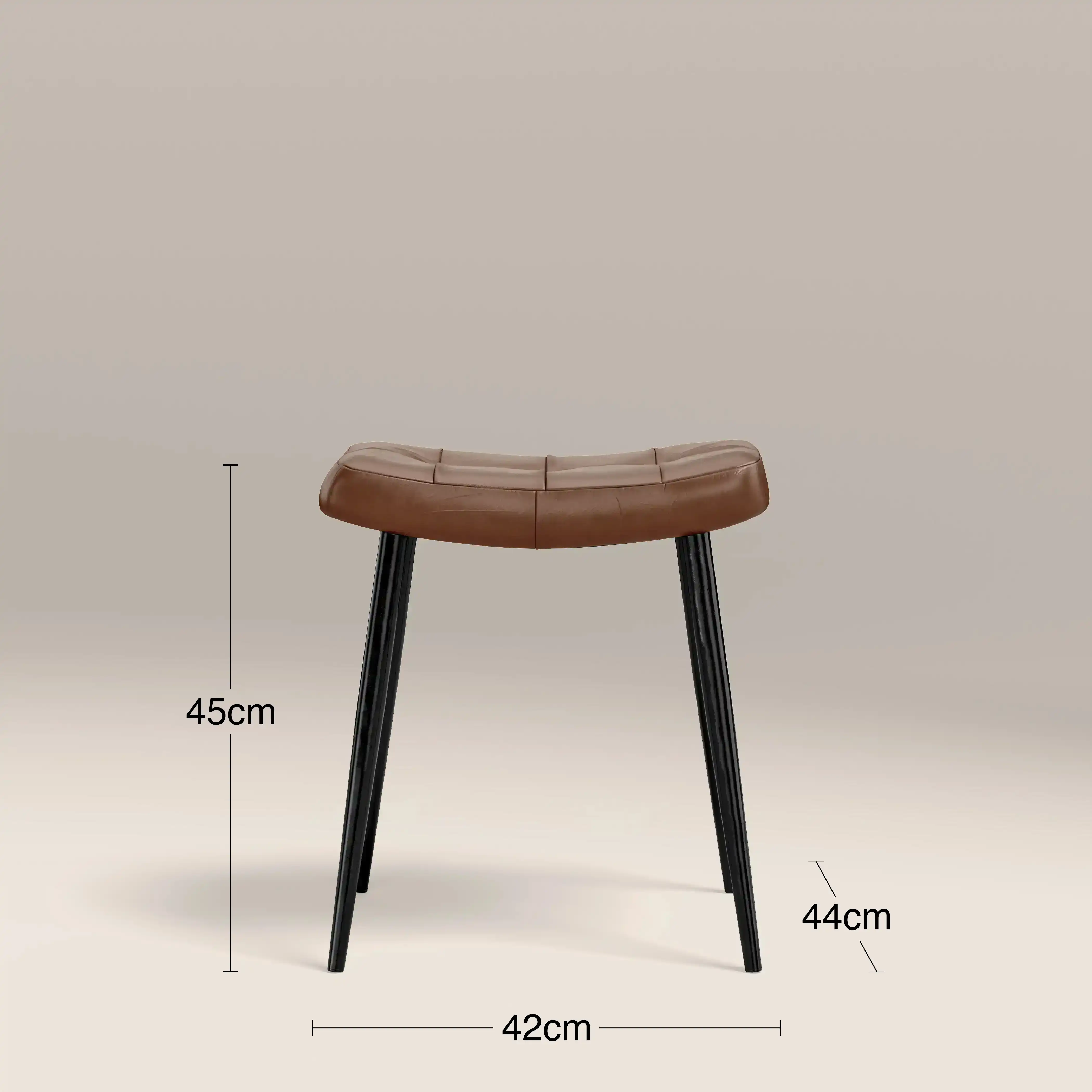 Utah Low Stool | Tan Faux Leather & Black - Image 5