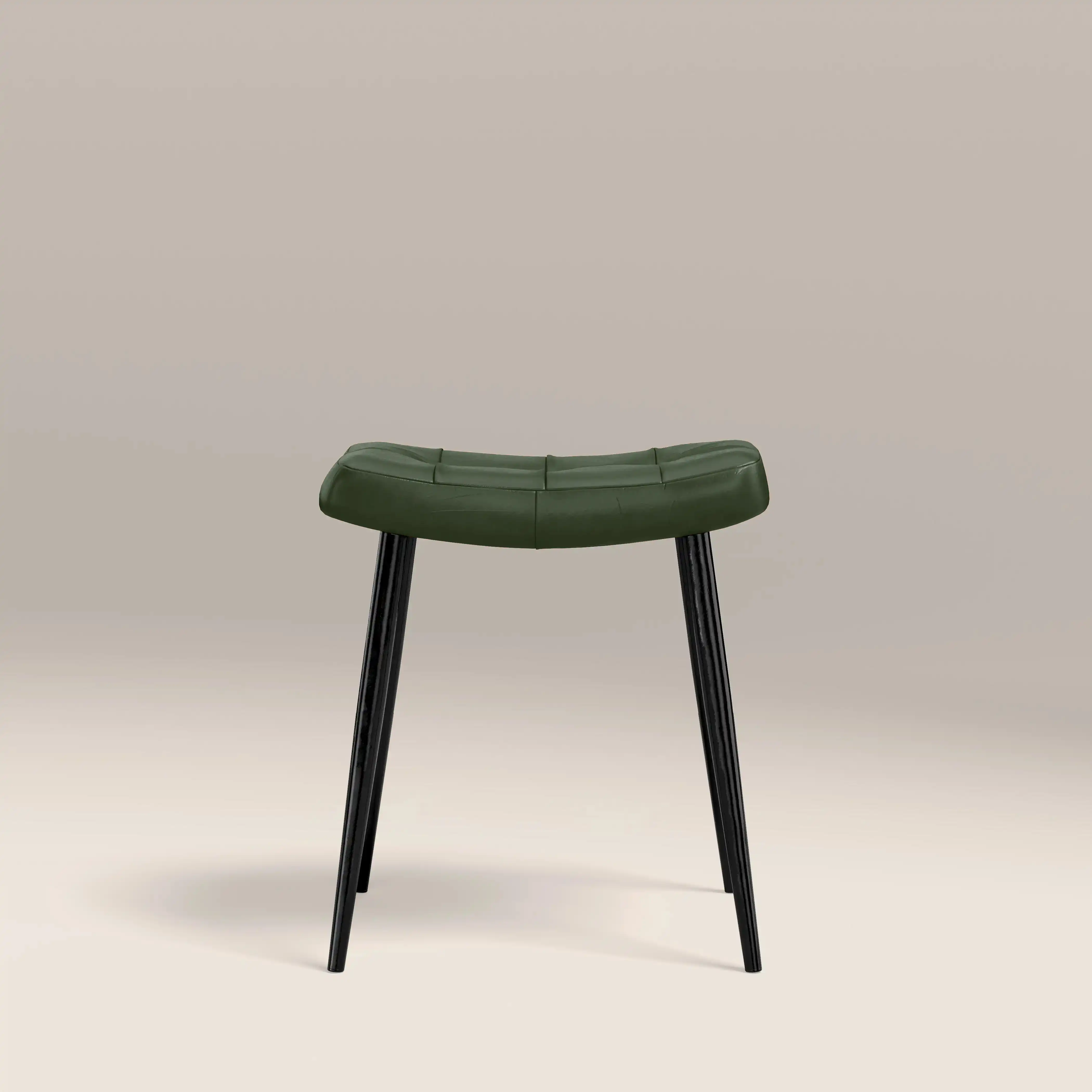 Utah Low Stool | Vintage Green Faux Leather & Black - Image 2