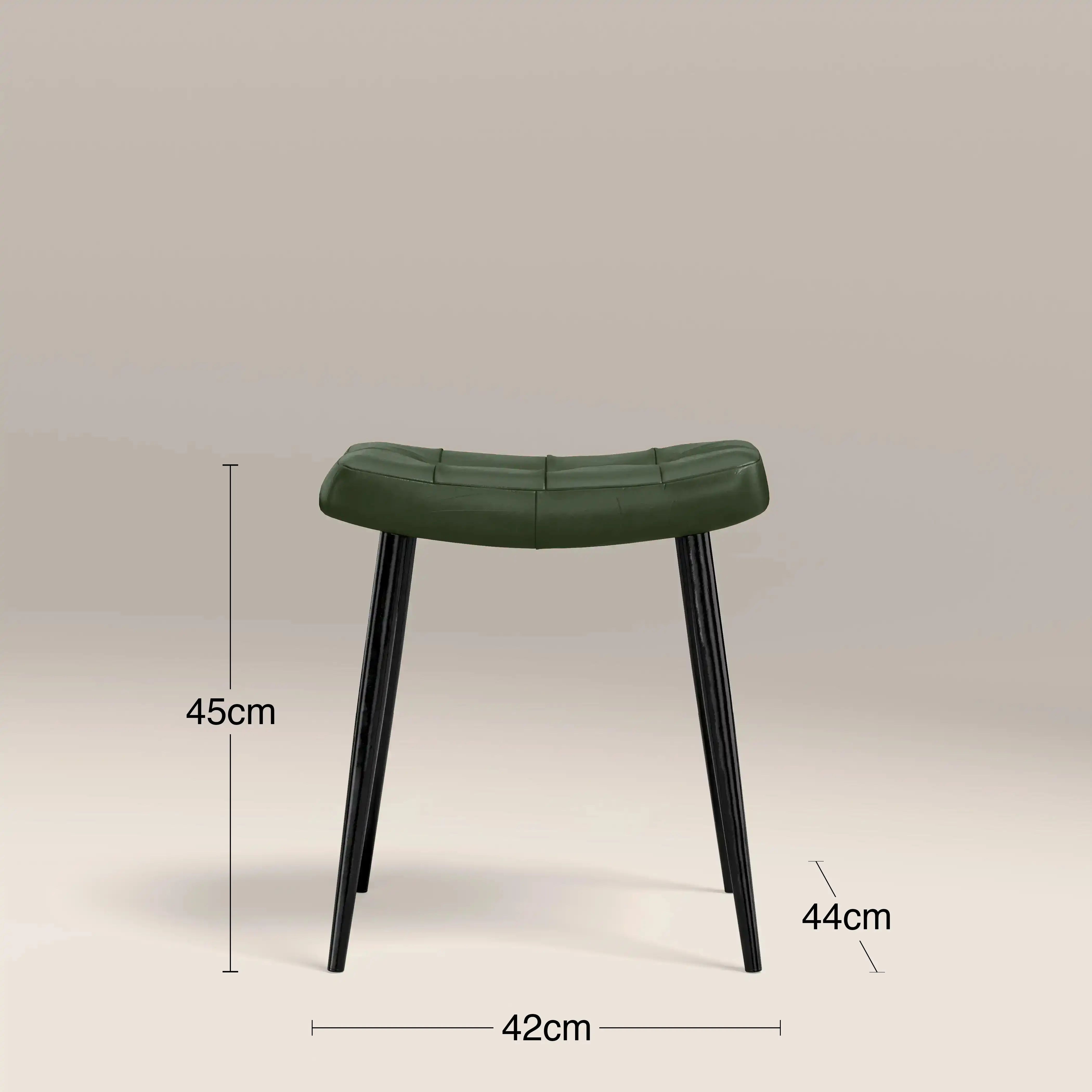 Utah Low Stool | Vintage Green Faux Leather & Black - Image 5