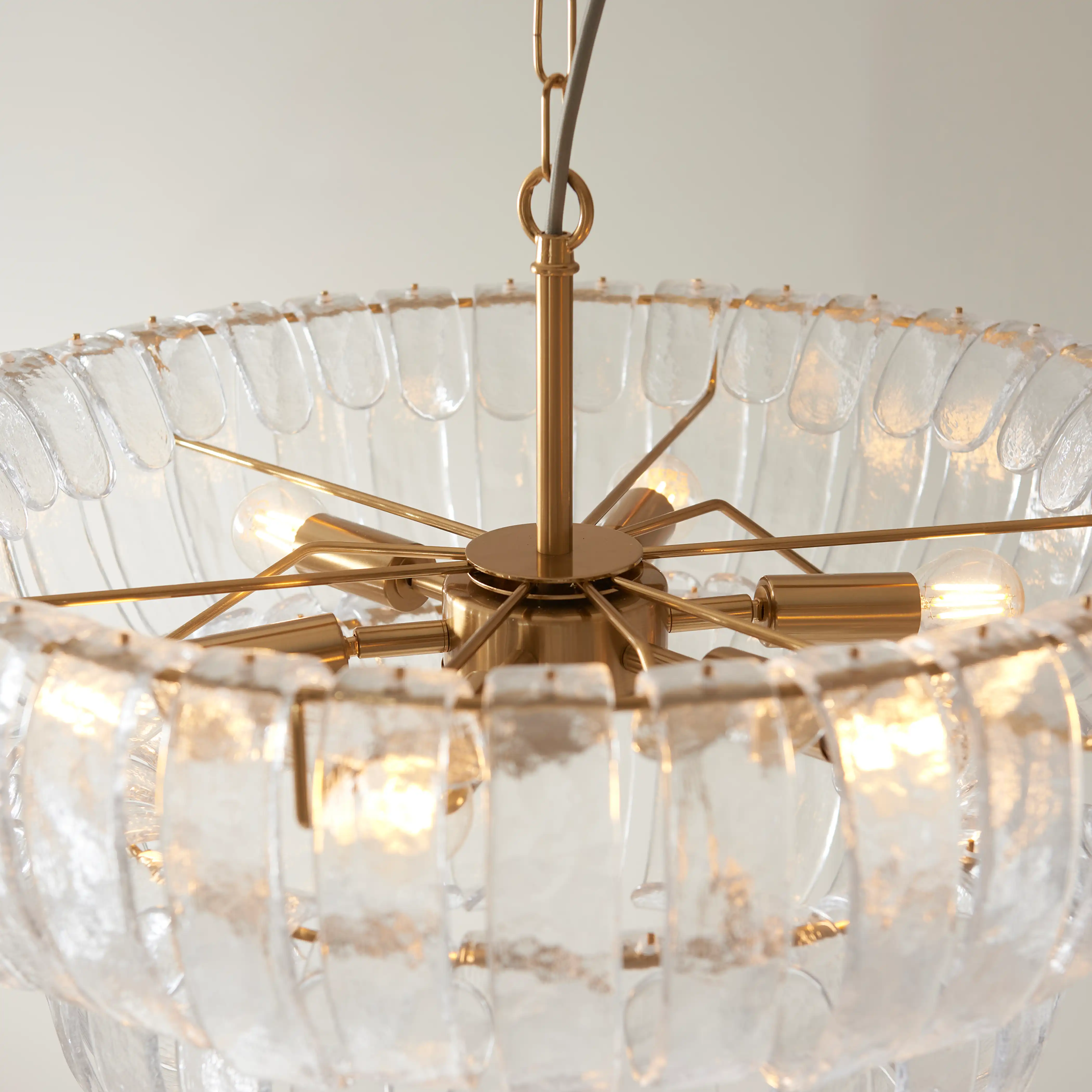 Vera 6 Light Pendant Light | Brass - Image 5