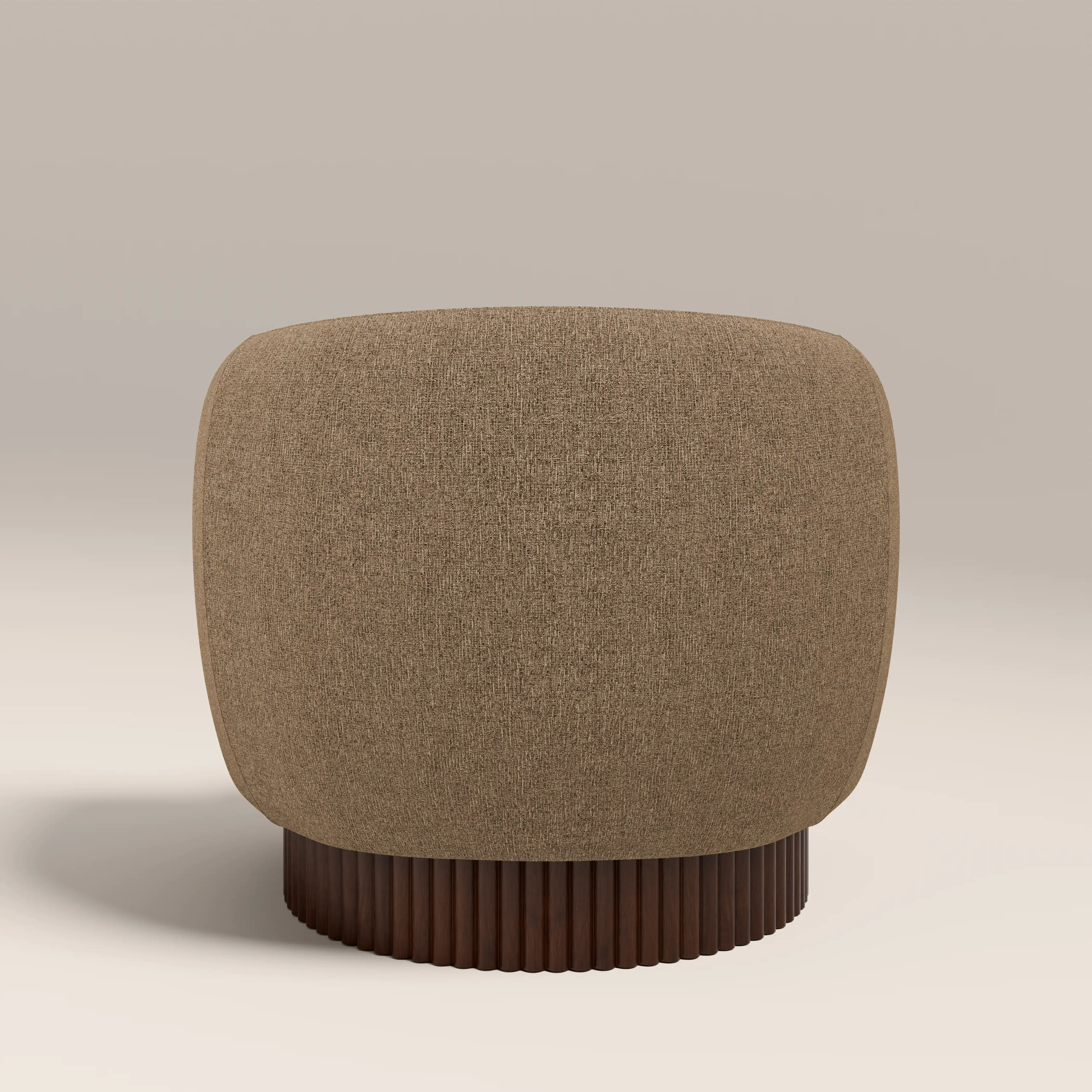 Viva Swivel Armchair | Speckled Cappuccino Boucle & Walnut - Image 6