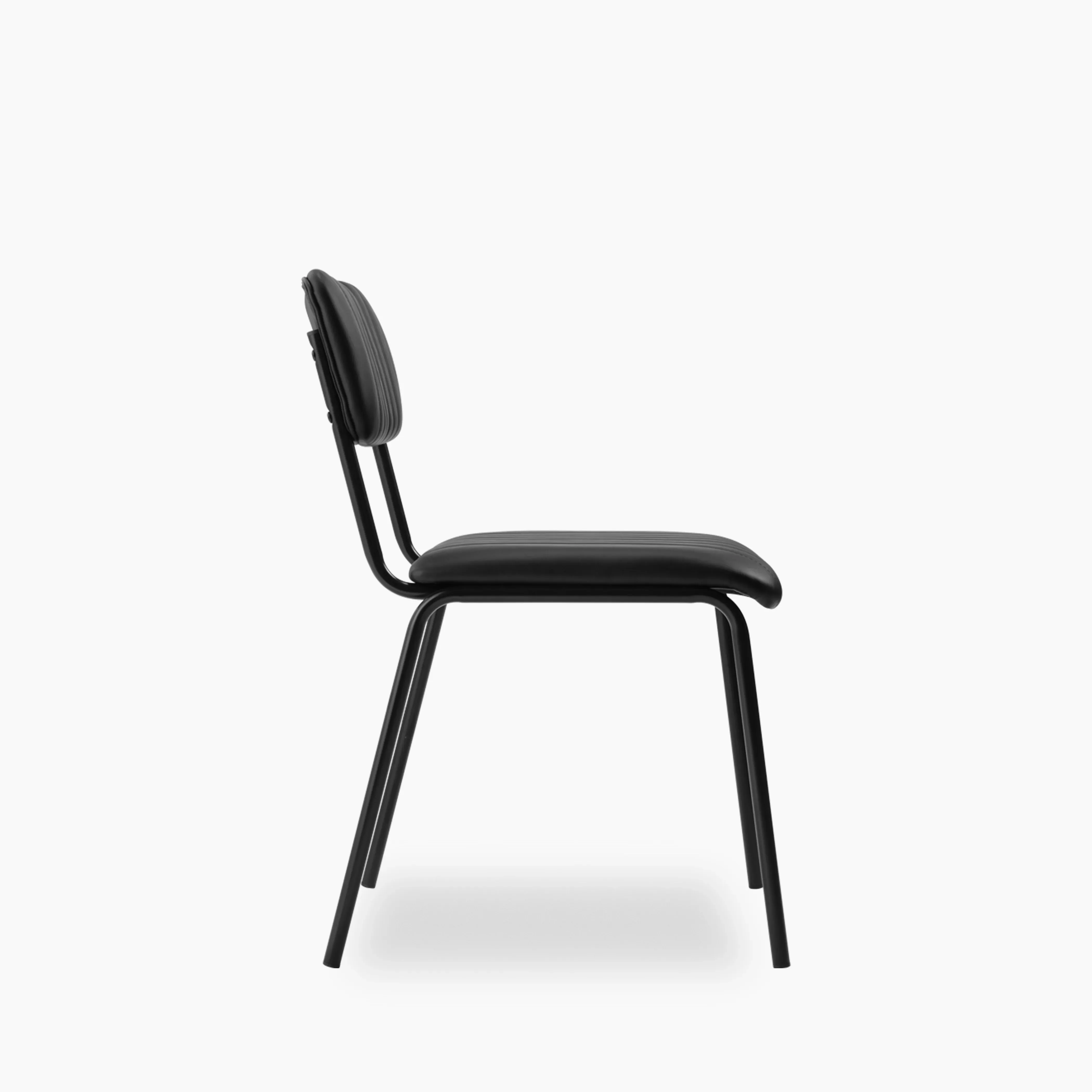 Weston Stackable Dining Chair | Vintage Black Faux Leather & Black - Image 5