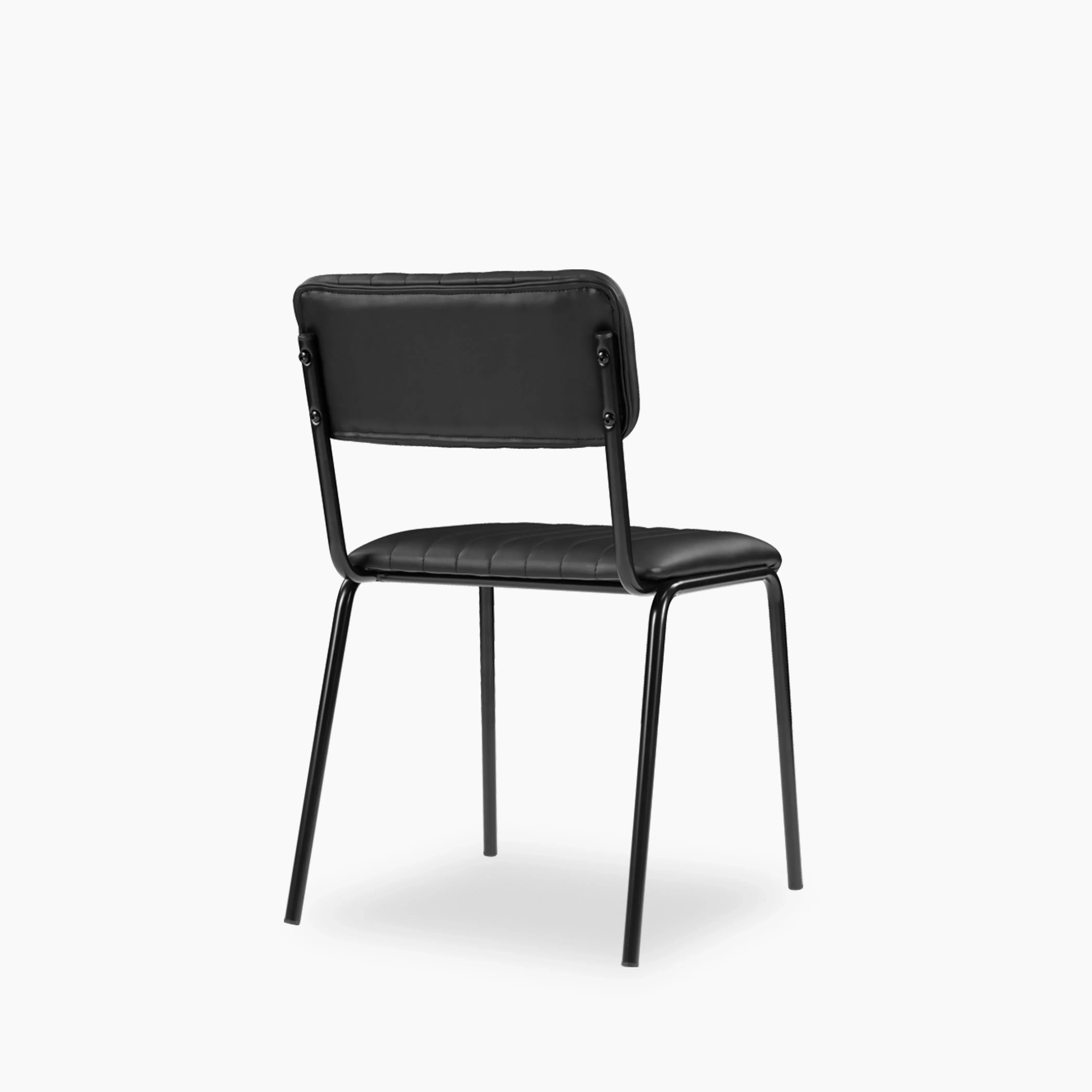 Weston Stackable Dining Chair | Vintage Black Faux Leather & Black - Image 6