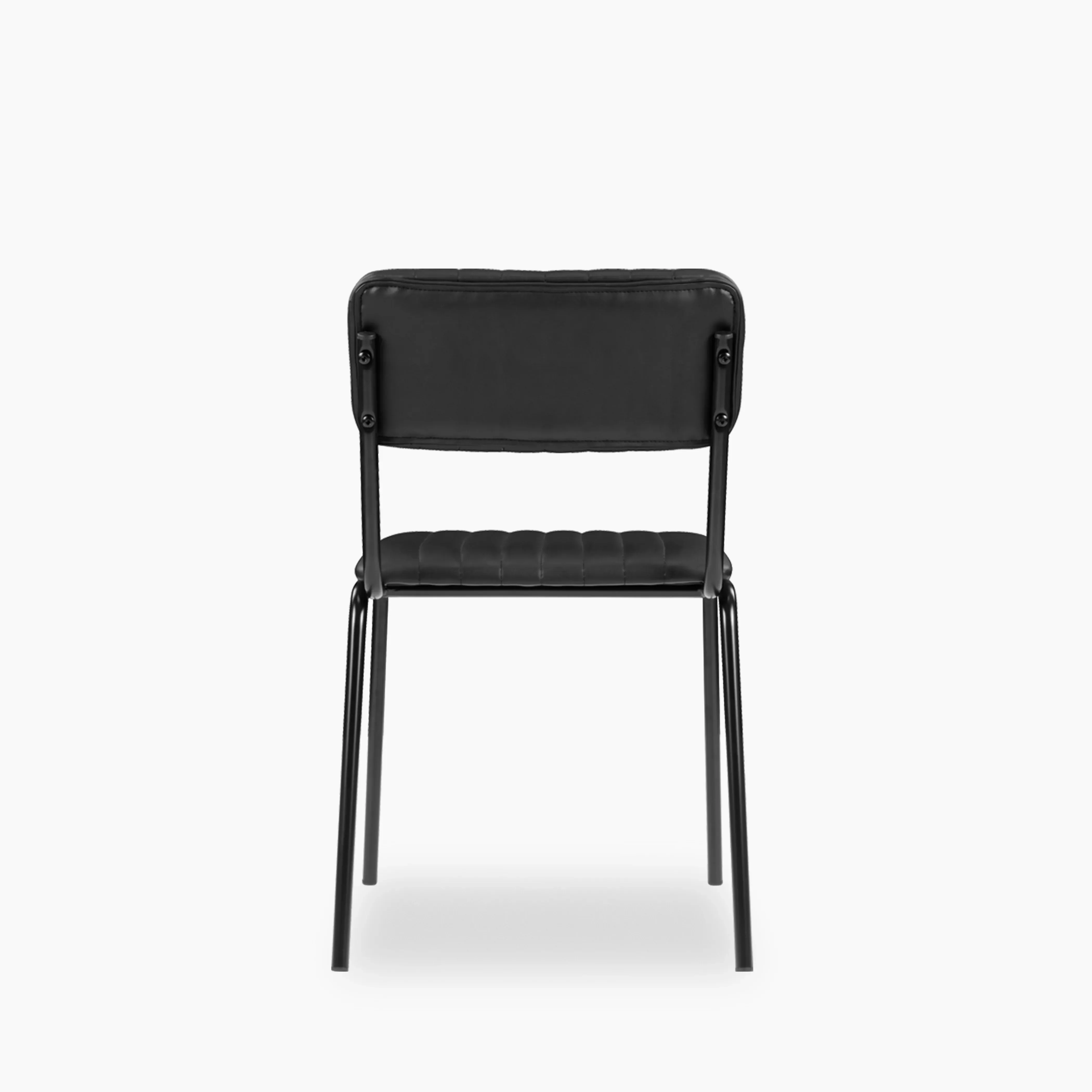 Weston Stackable Dining Chair | Vintage Black Faux Leather & Black - Image 7