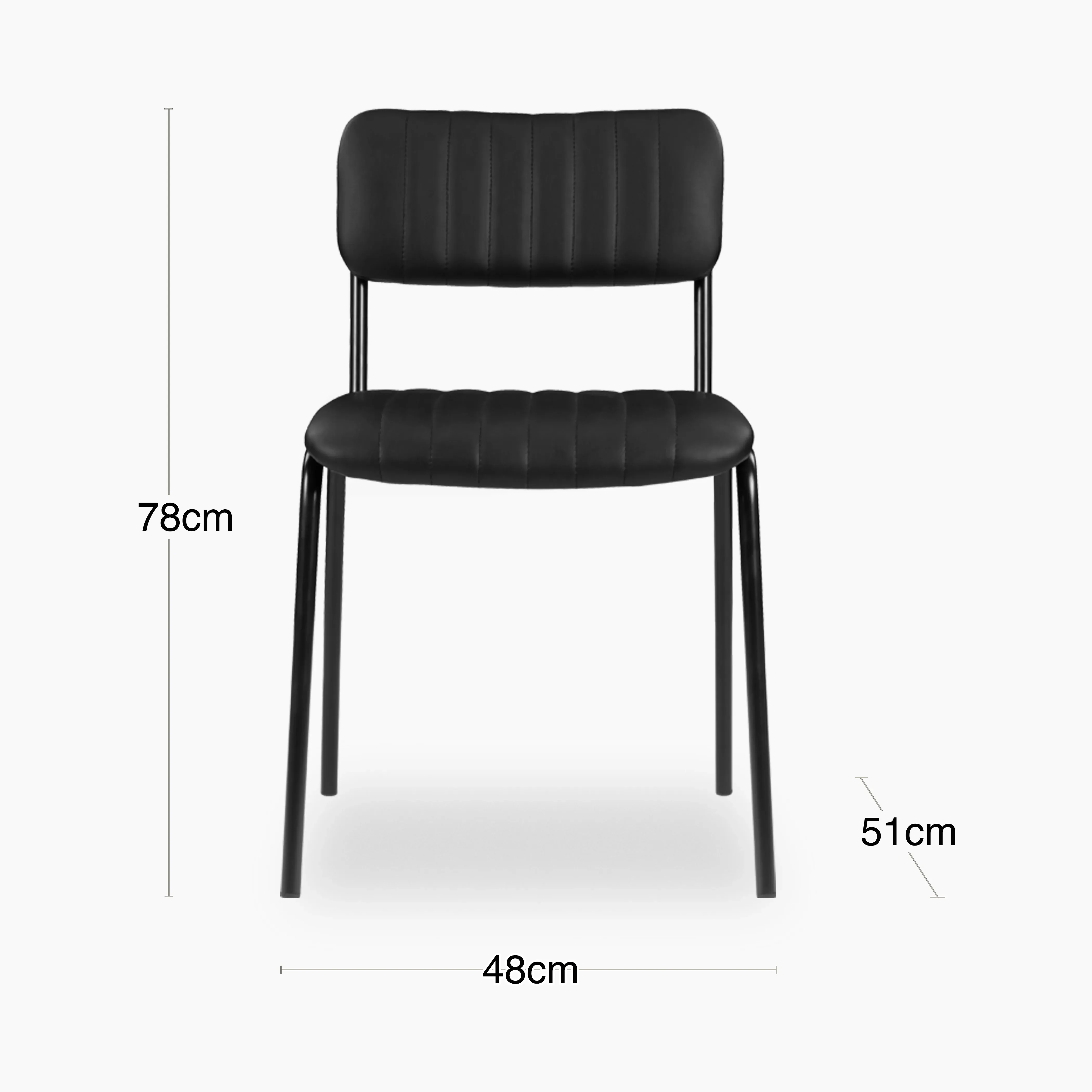 Weston Stackable Dining Chair | Vintage Black Faux Leather & Black - Image 9