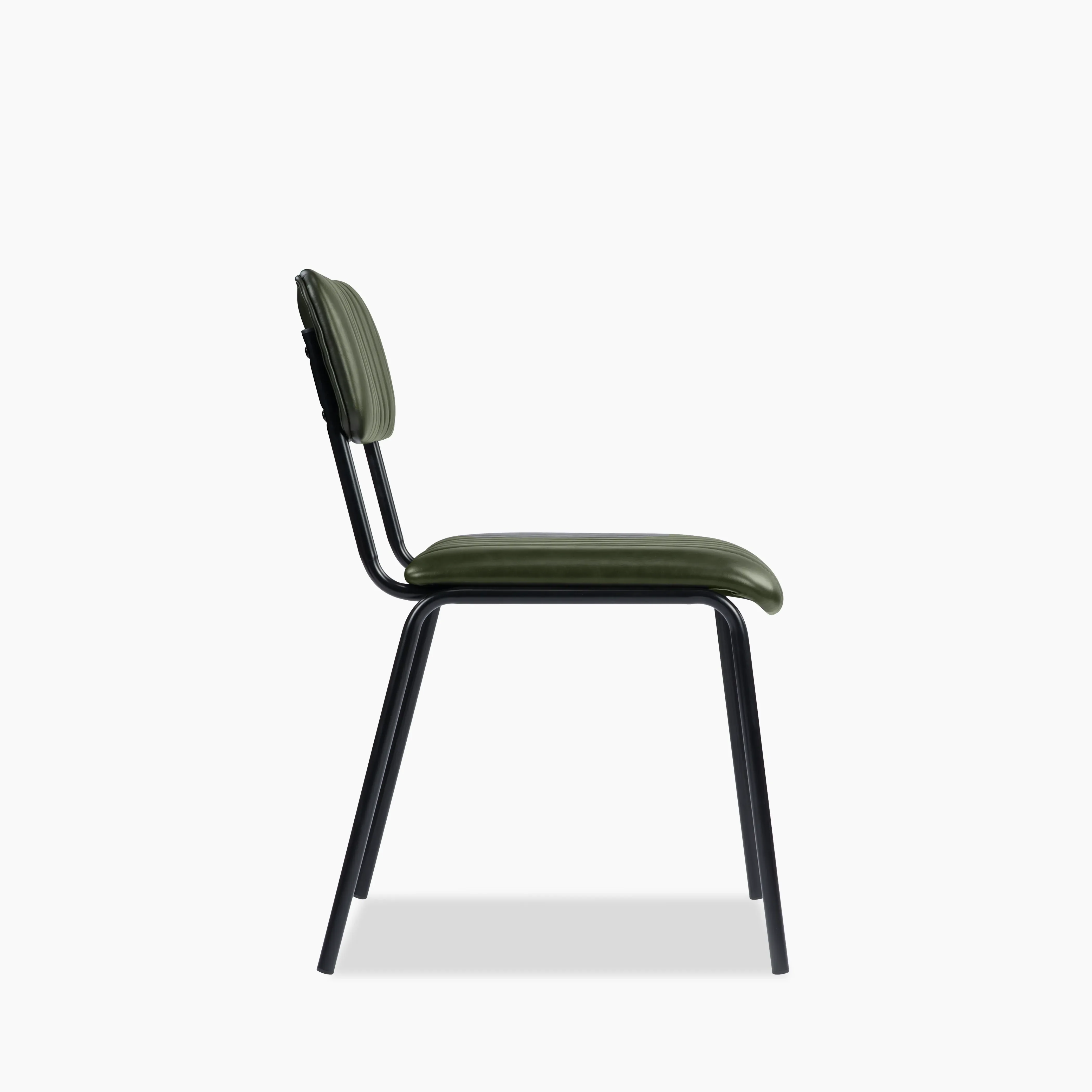 Weston Stackable Dining Chair | Vintage Green Faux Leather & Black - Image 5