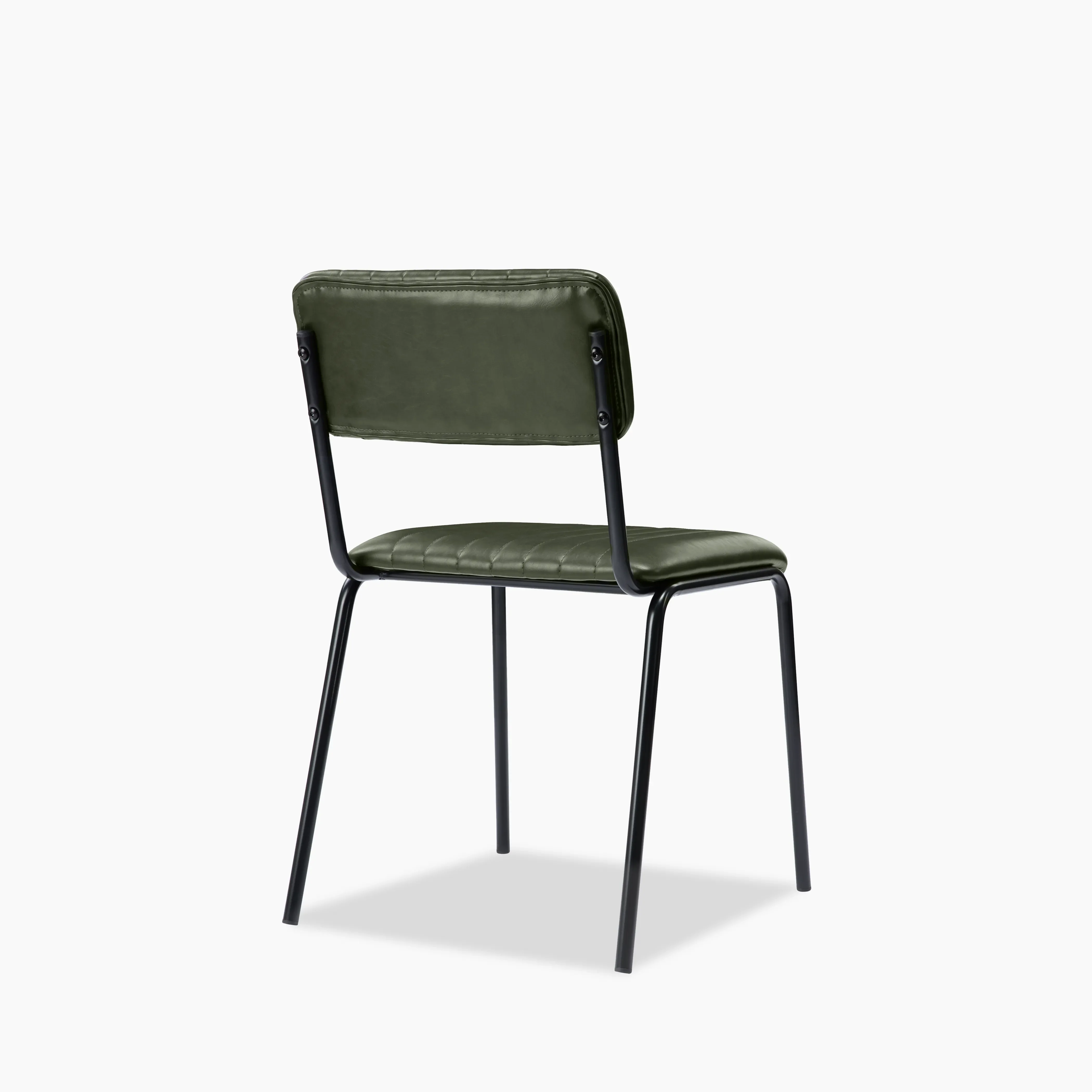 Weston Stackable Dining Chair | Vintage Green Faux Leather & Black - Image 6