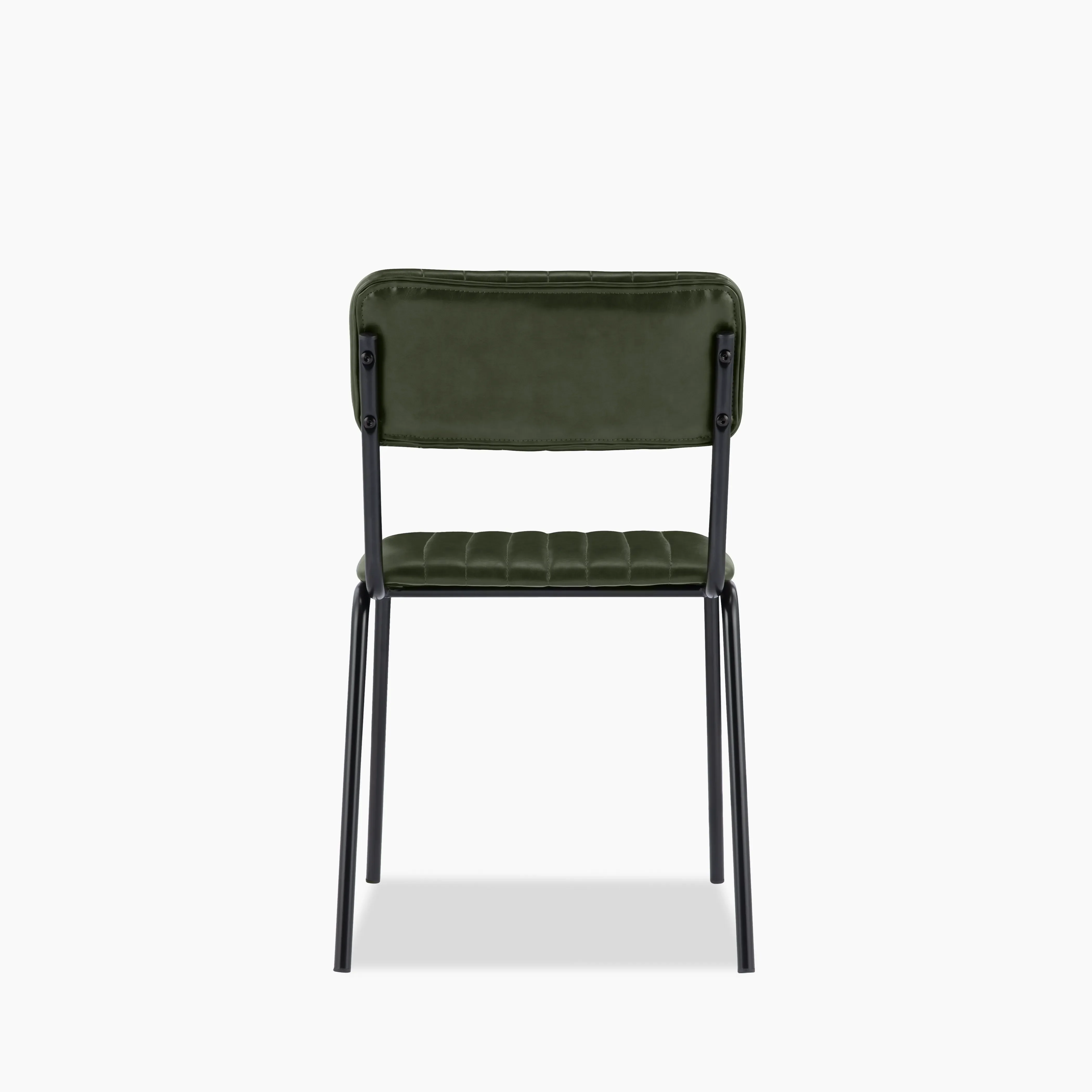 Weston Stackable Dining Chair | Vintage Green Faux Leather & Black - Image 7