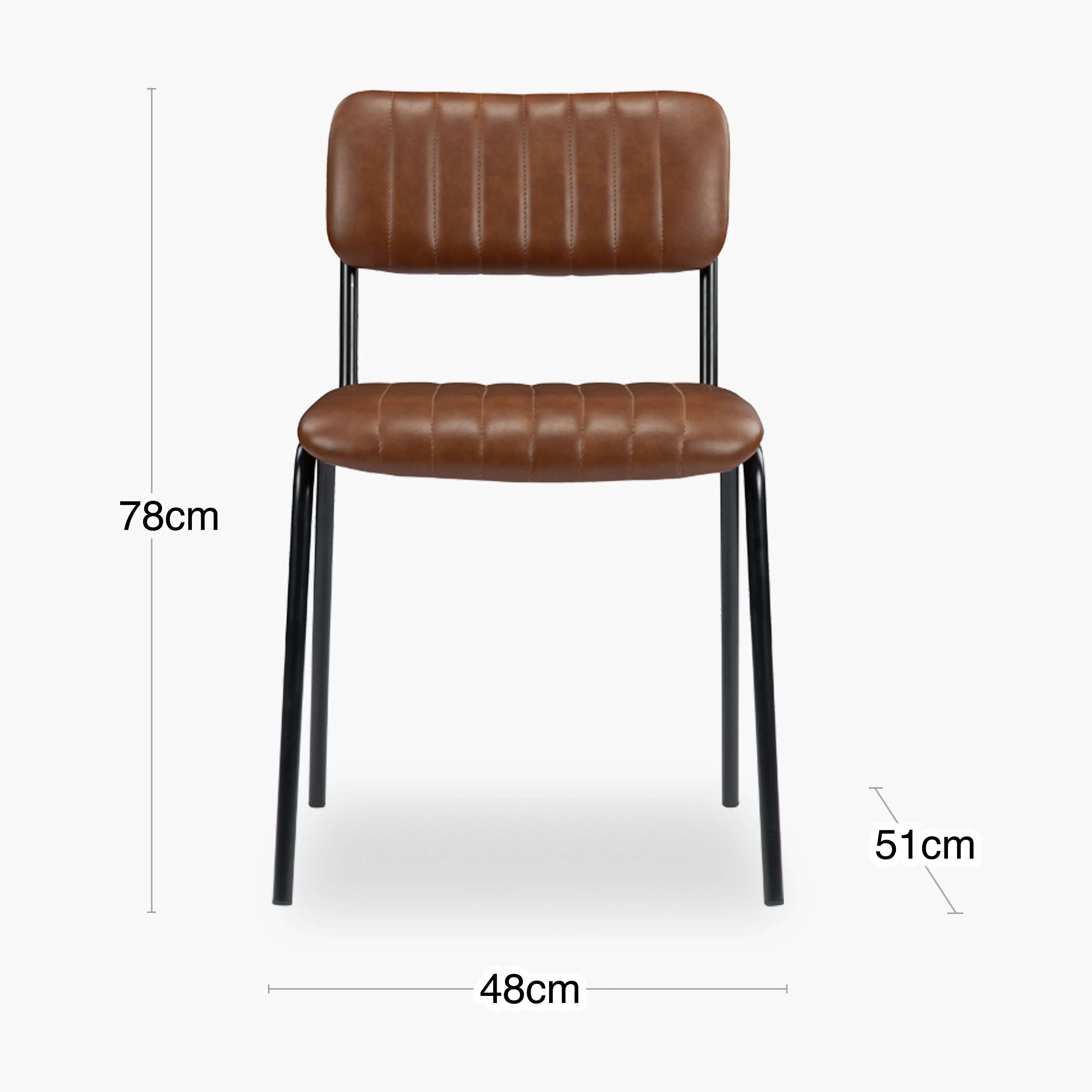 Weston Stackable Dining Chair | Vintage Tan Faux Leather & Black - Image 10