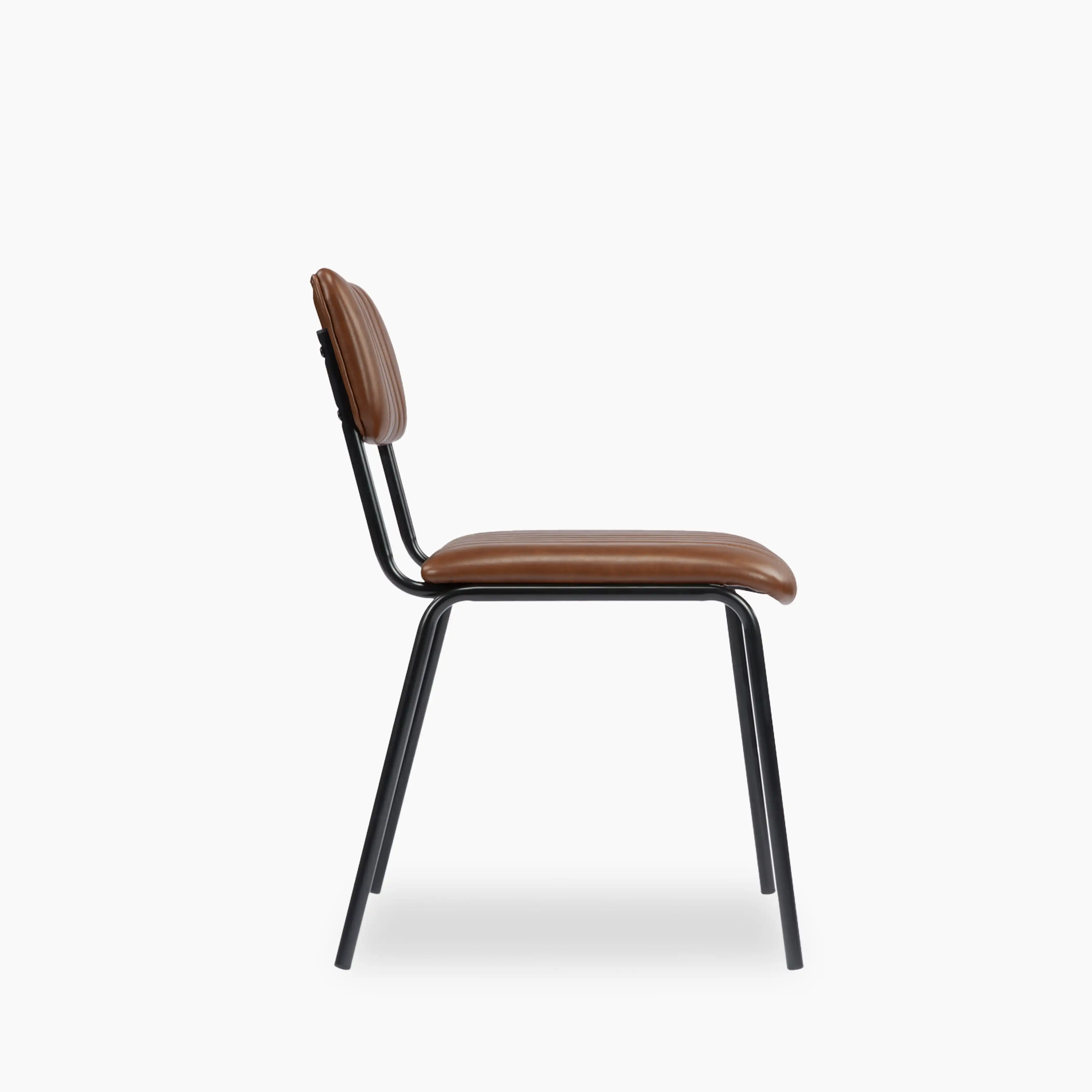 Weston Stackable Dining Chair | Vintage Tan Faux Leather & Black - Image 5