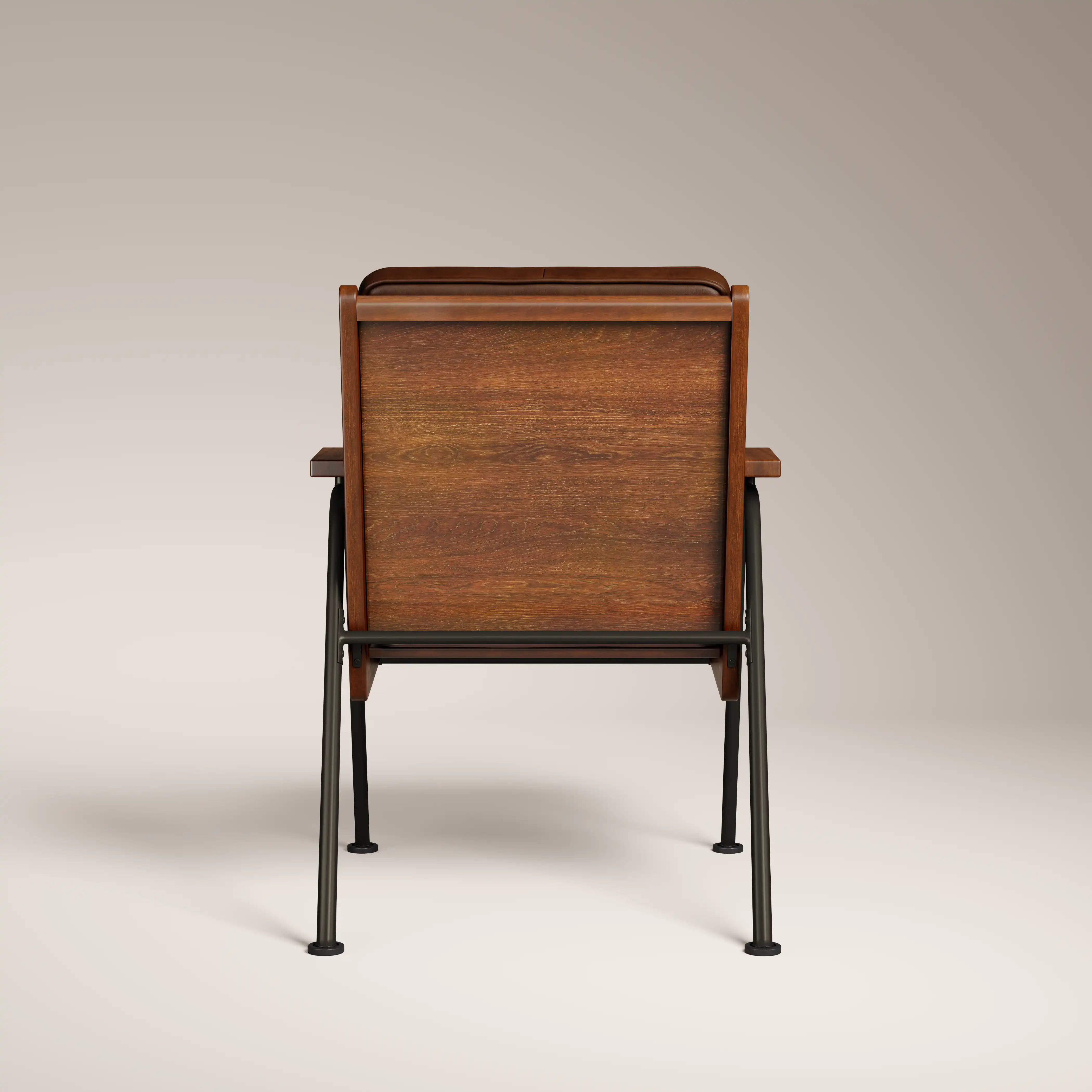 Wickham Armchair | Brown Faux Leather & Walnut - Image 5