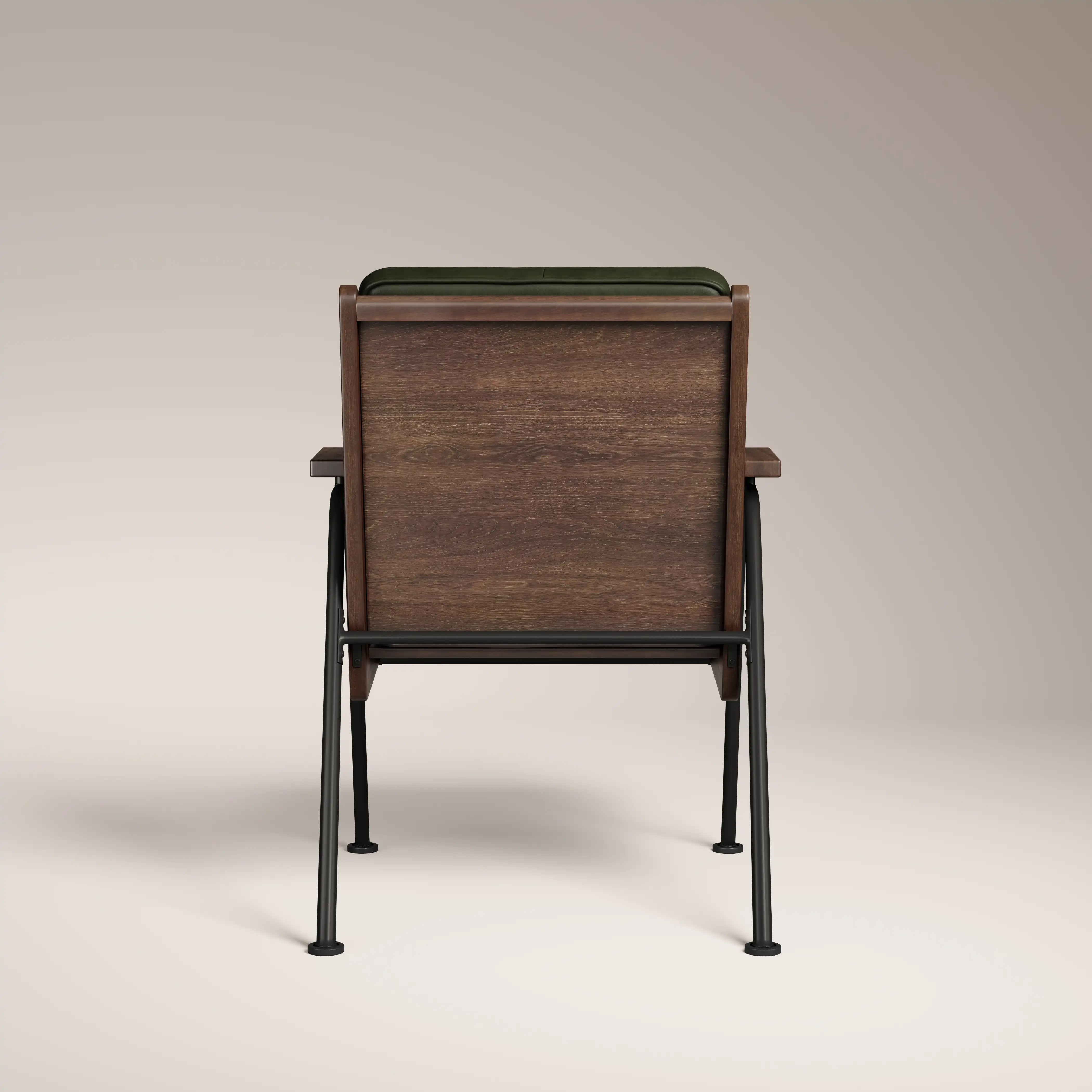Wickham Armchair | Green Faux Leather & Walnut - Image 6