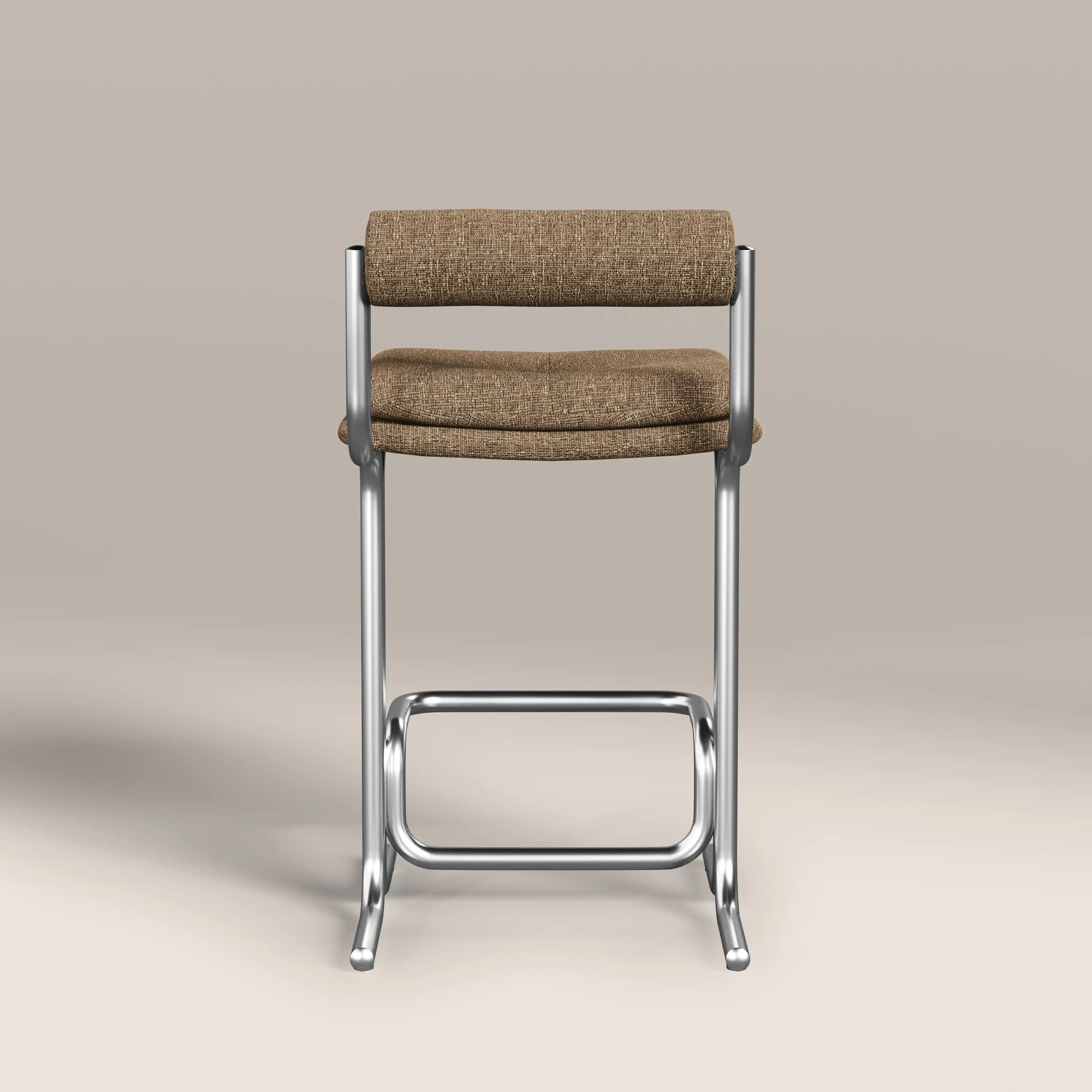 Wilbur Kitchen Stool | Speckled Cappuccino Boucle & Brushed Chrome - Image 7