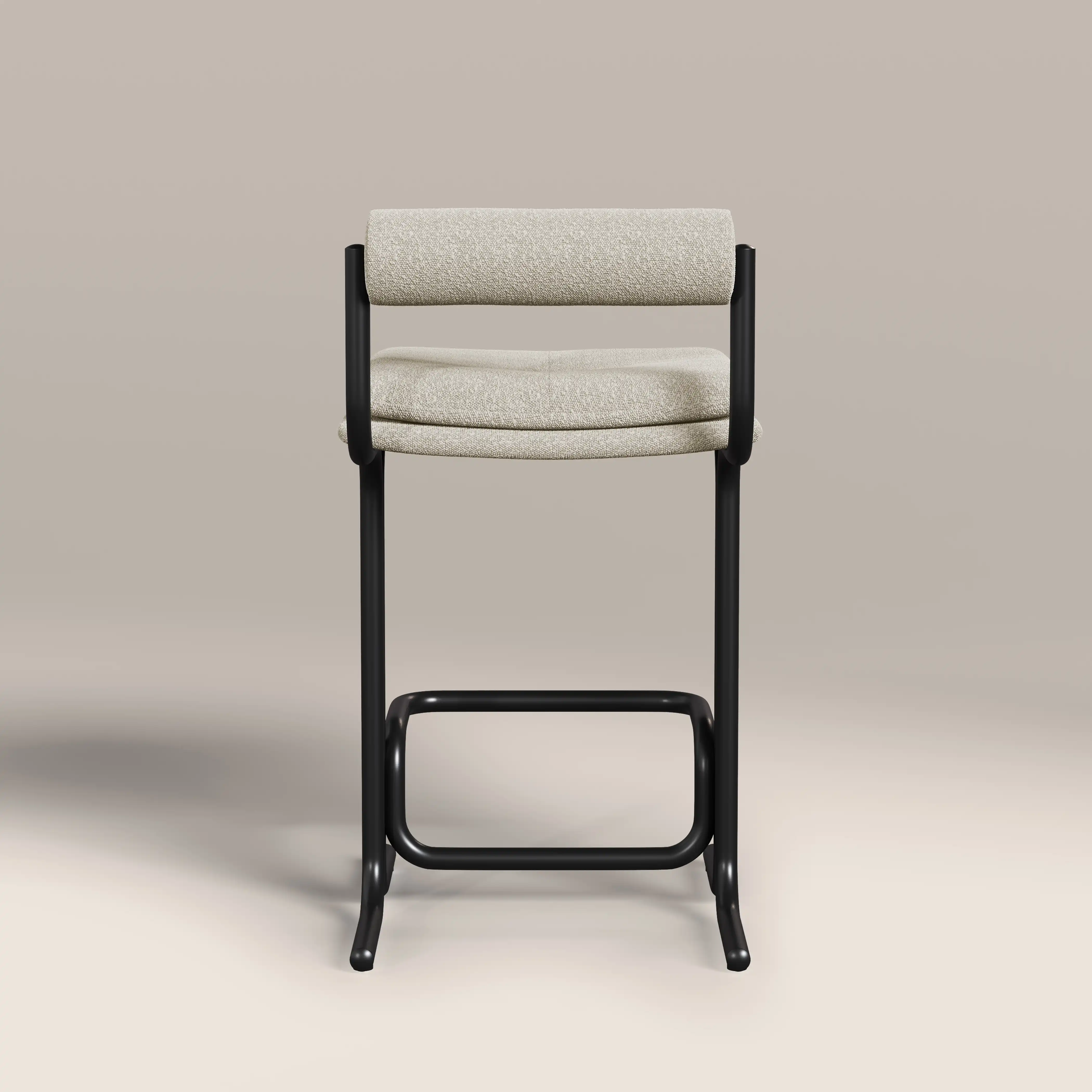 Wilbur Kitchen Stool | Speckled Stone Sustainable Boucle & Black - Image 5