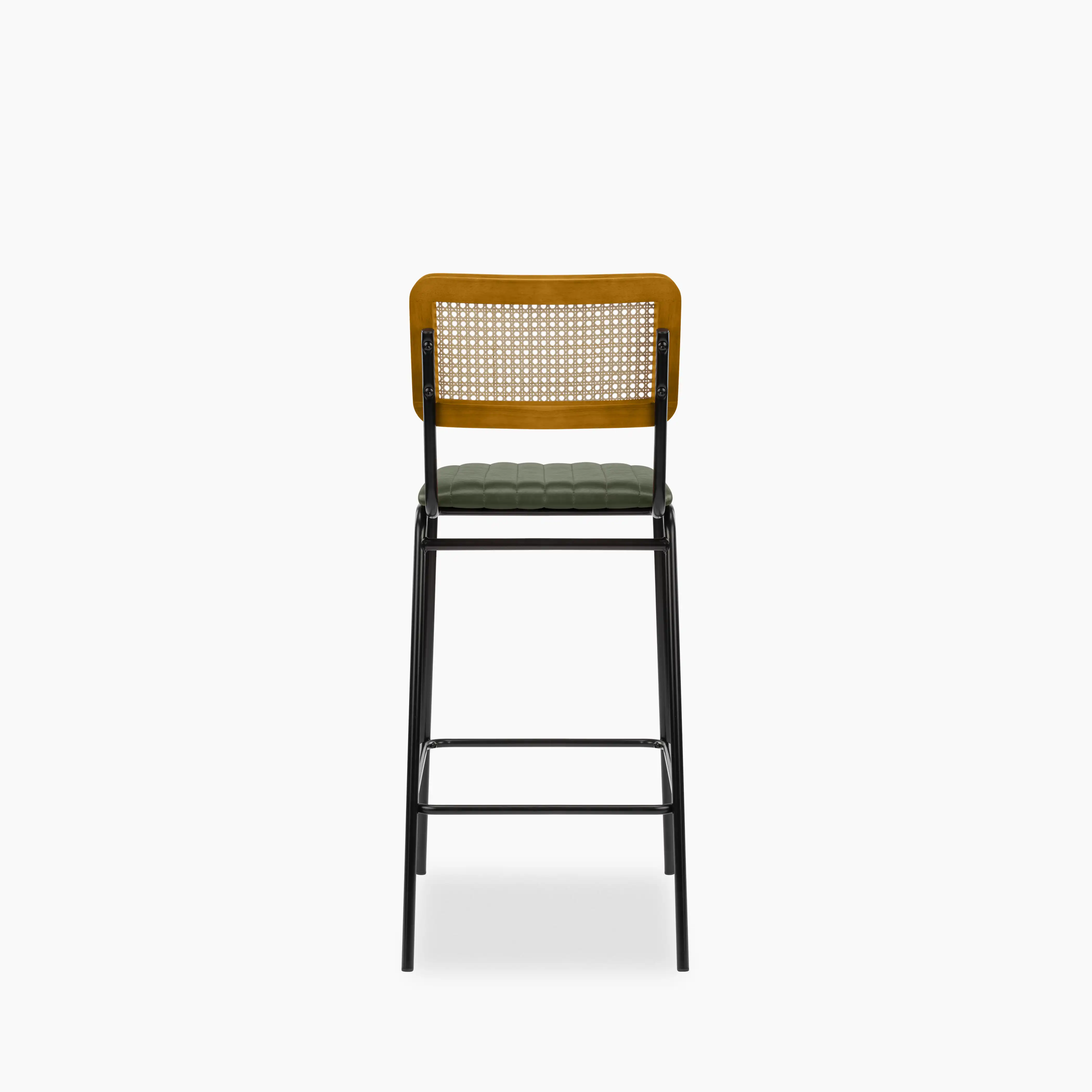 Willis Bar Stool | Vintage Green Faux Leather & Black - Image 4