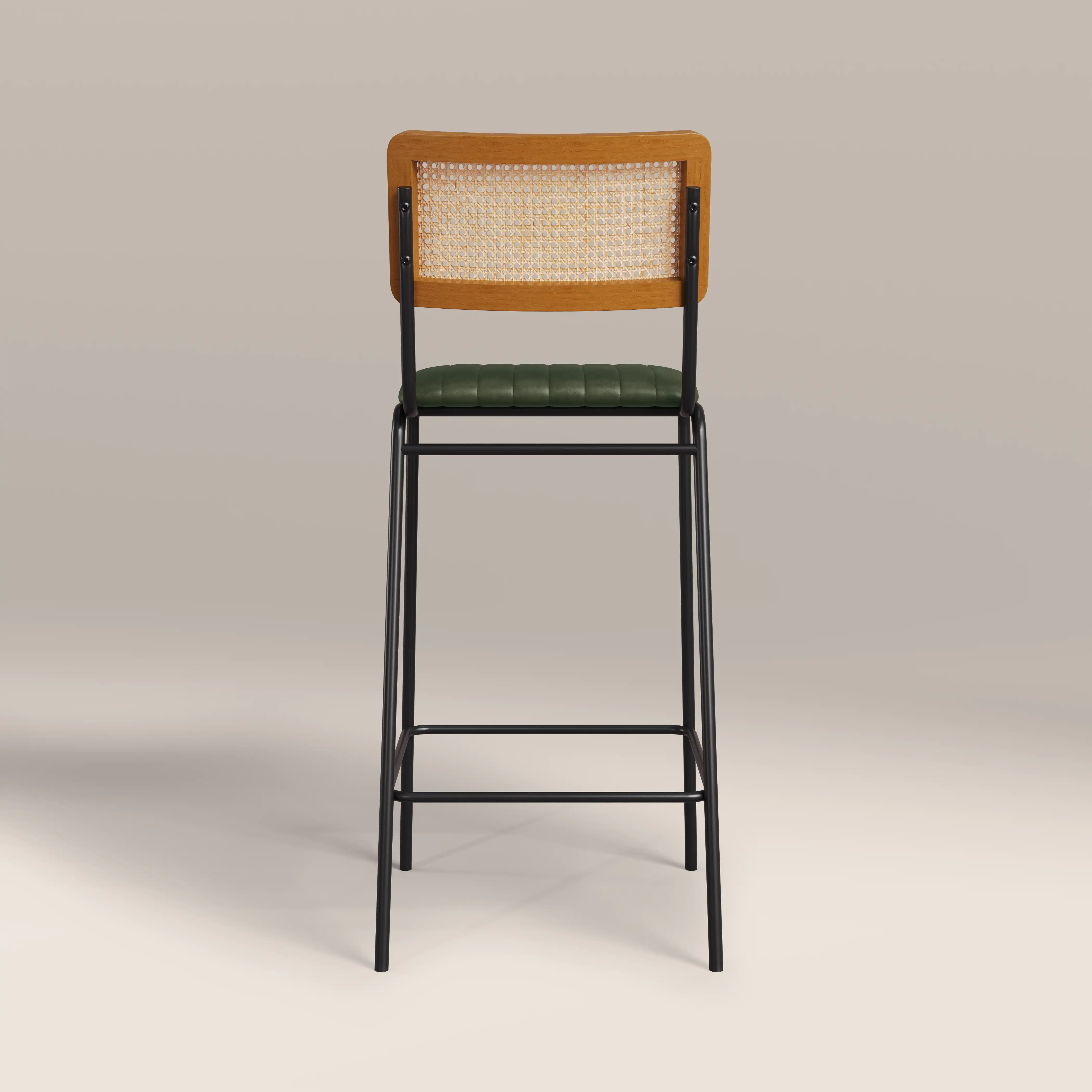 Willis Bar Stool | Vintage Green Faux Leather & Black - Image 5