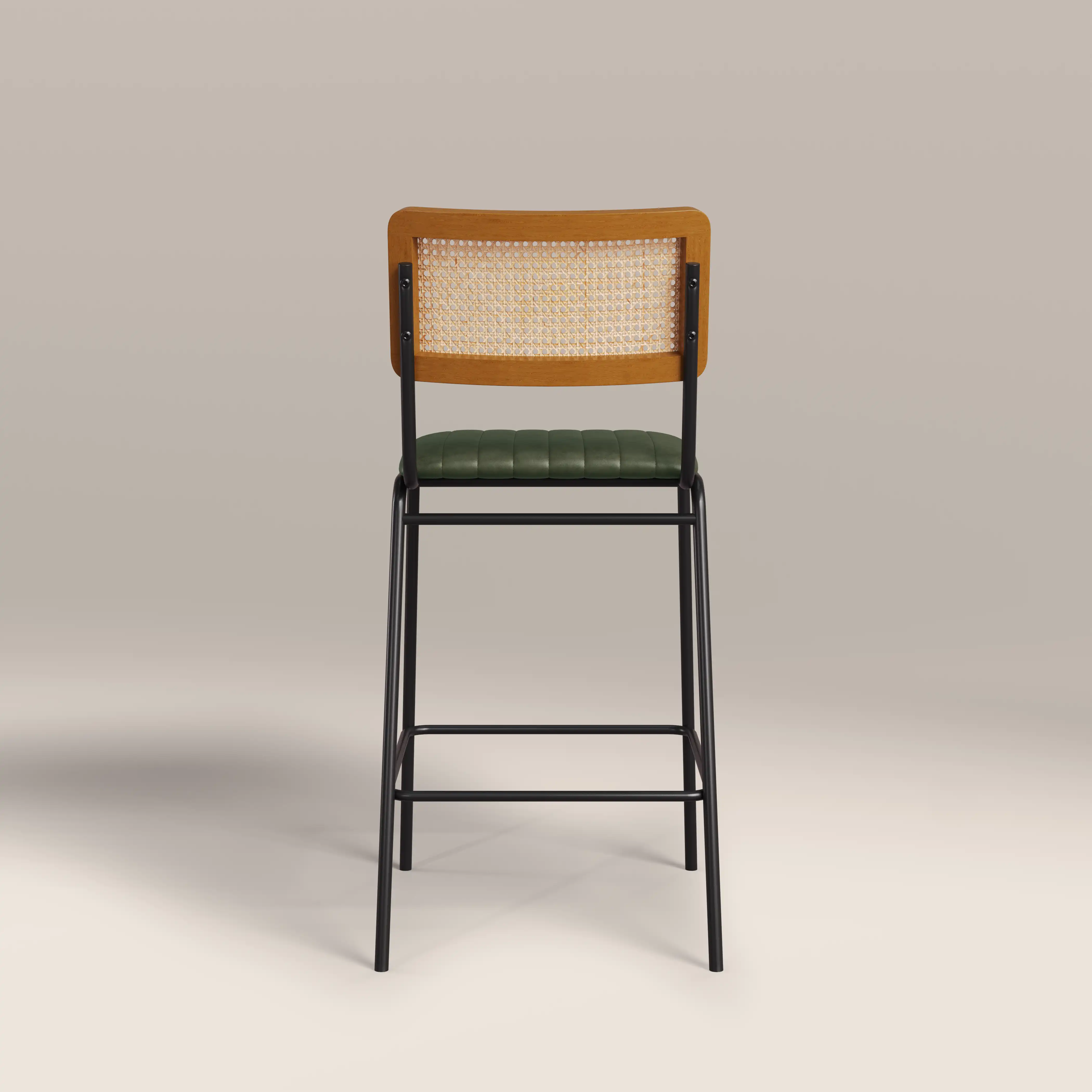 Willis Kitchen Stool | Vintage Green Faux Leather & Black - Image 5
