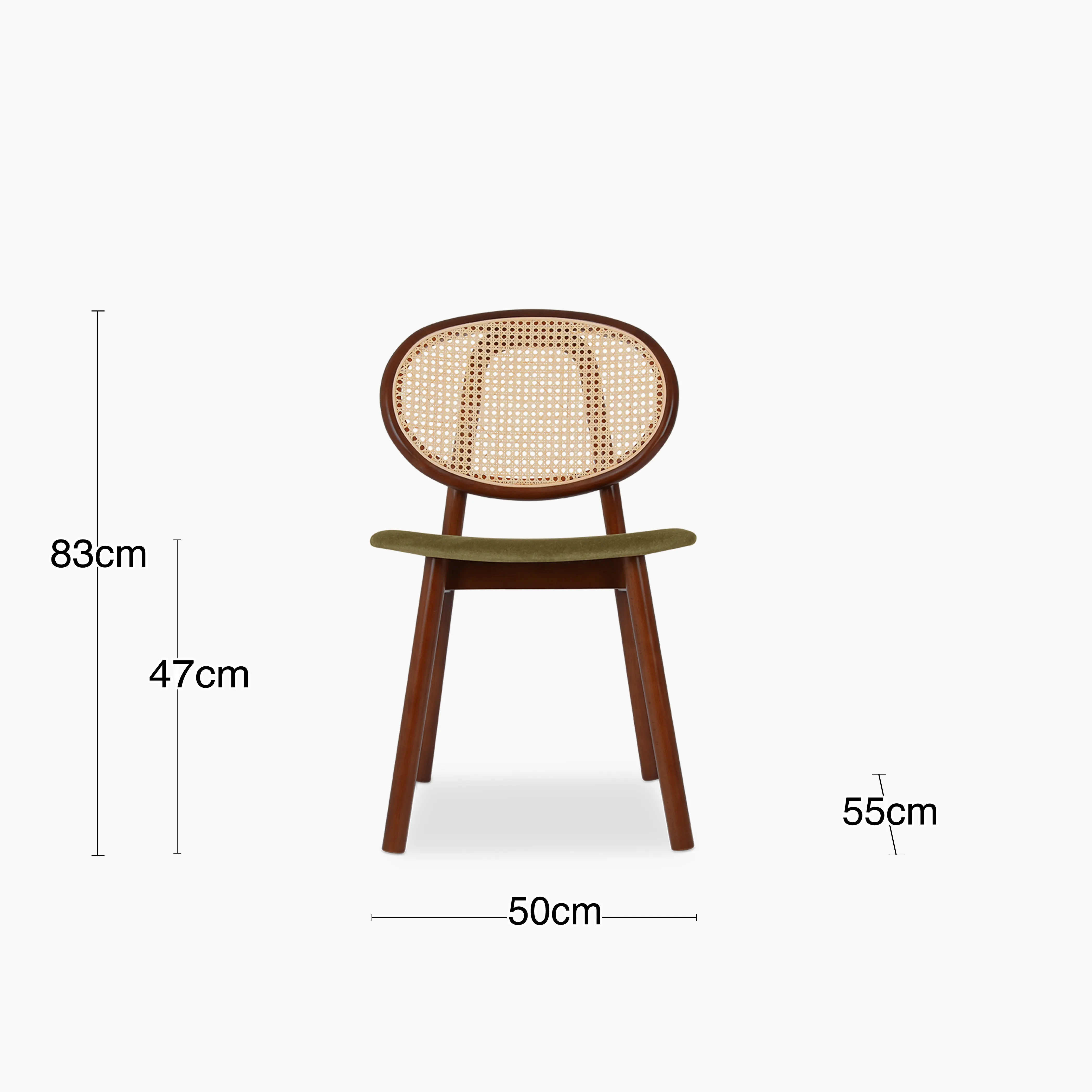 Willow Wooden Dining Chair | Moss Green Sustainable Mohair Velvet & Walnut - Image 9