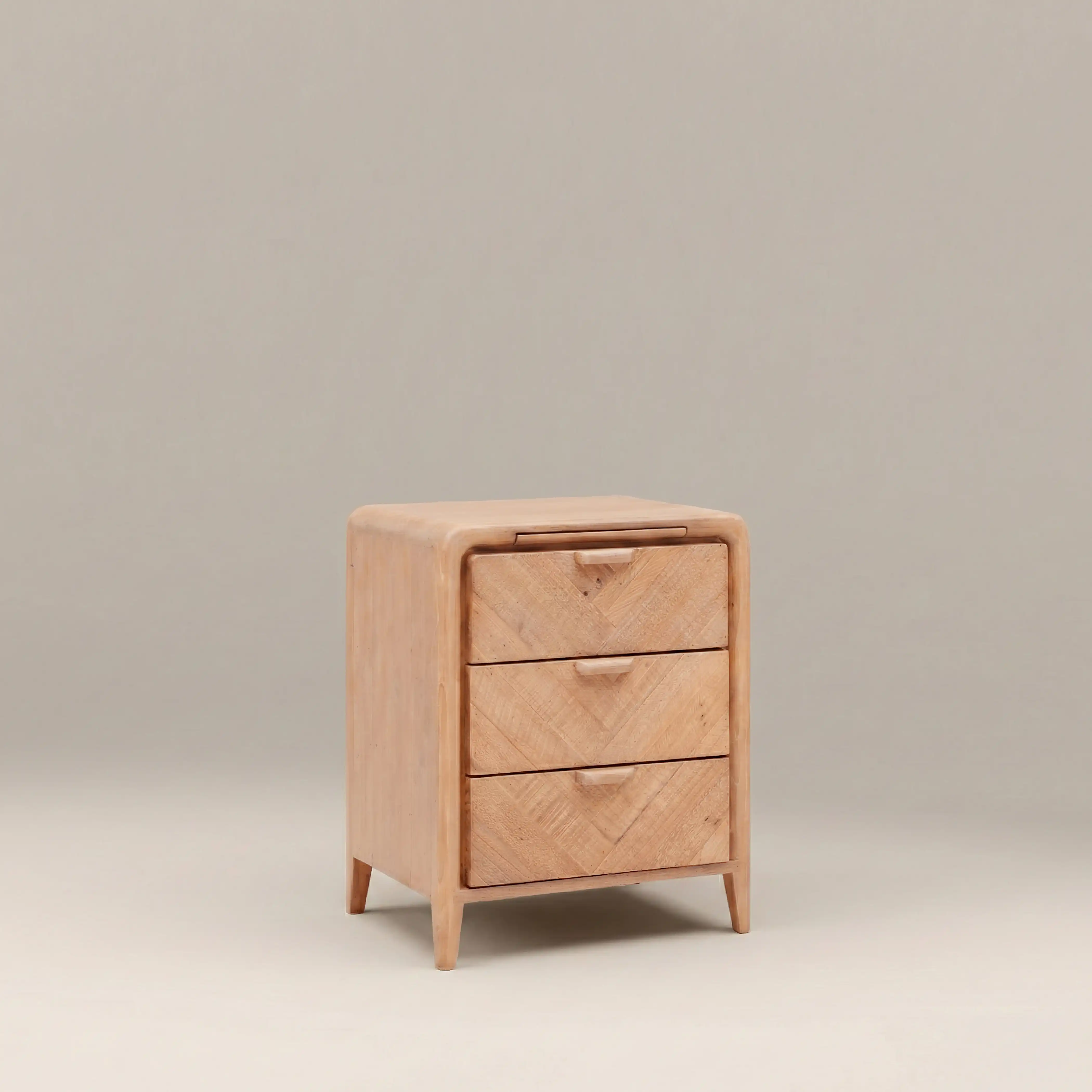 Winslow Large 3 Drawer Bedside Table | Natural - Image 2