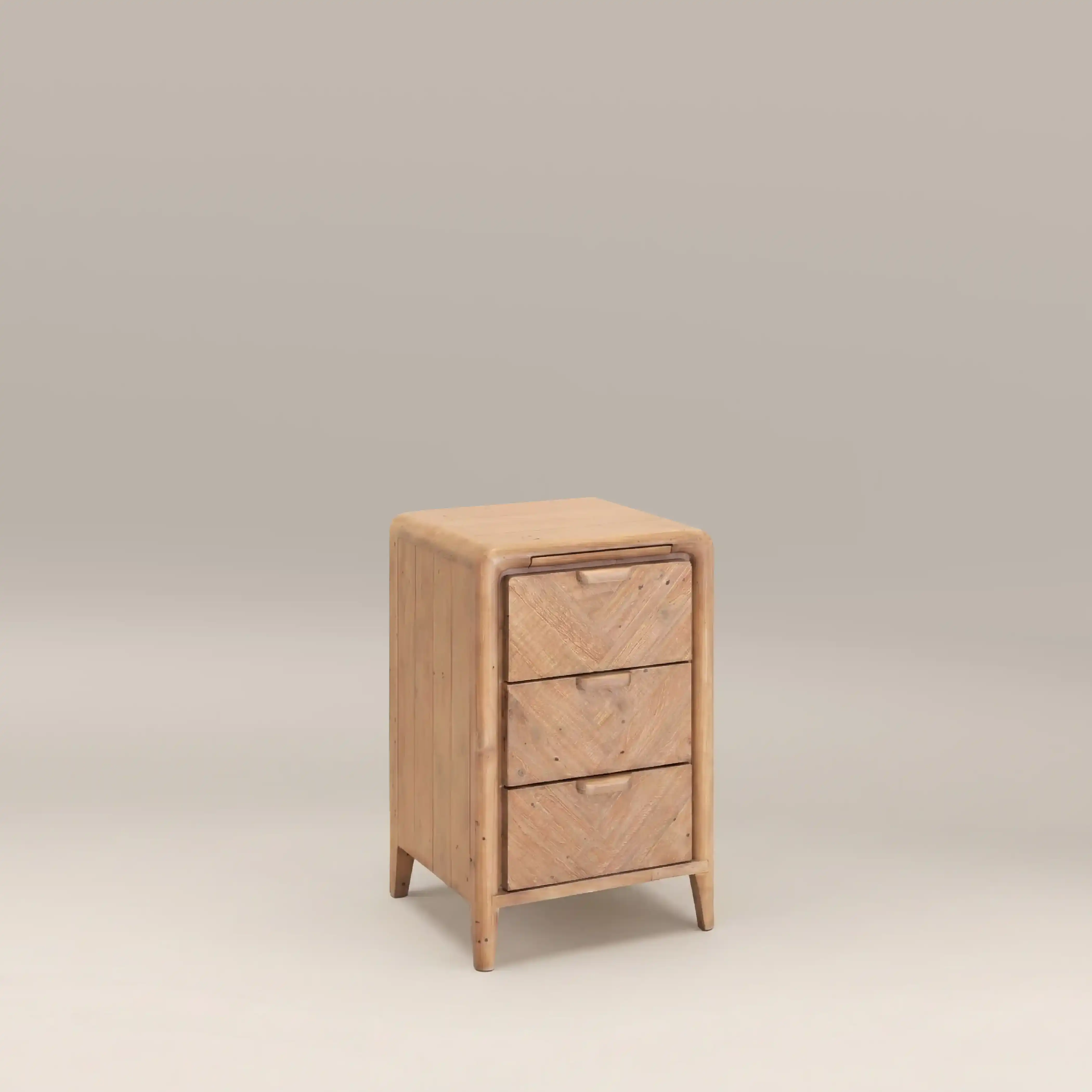 Winslow Small 3 Drawer Bedside Table | Natural - Image 2