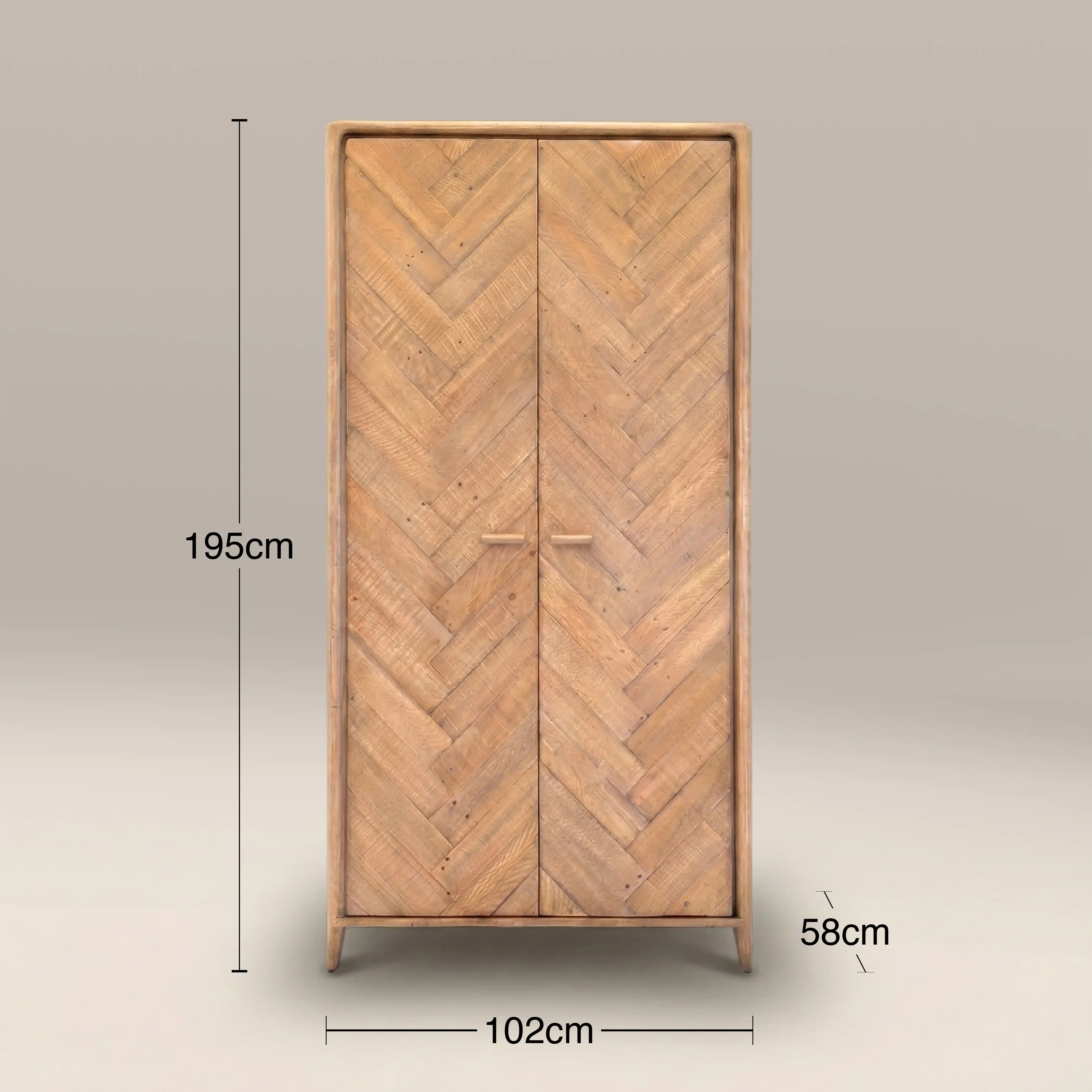 Winslow Wooden Double Wardrobe | Natural - Image 4