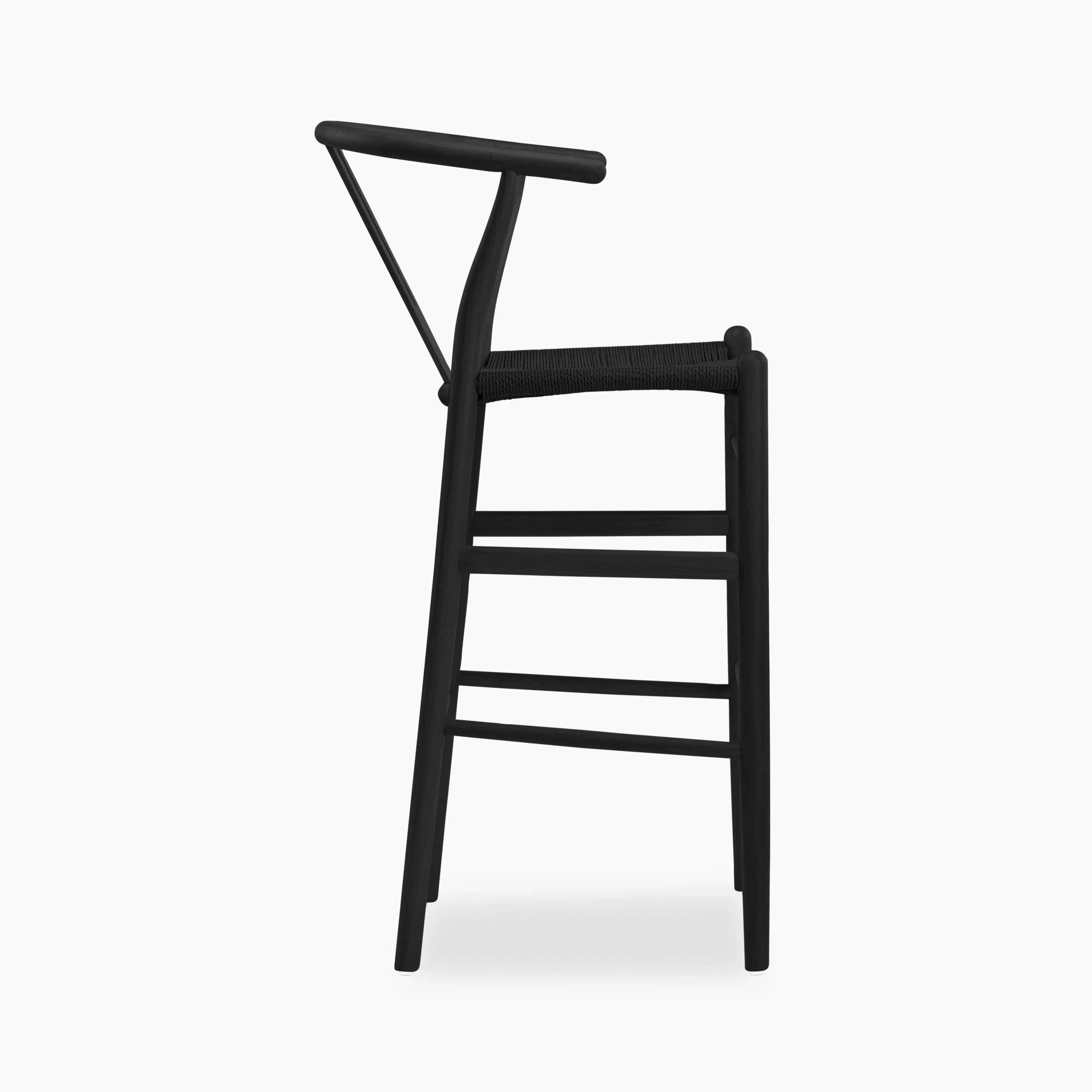 Wish Wooden Bar Stool | Black Weave & Black - Image 3