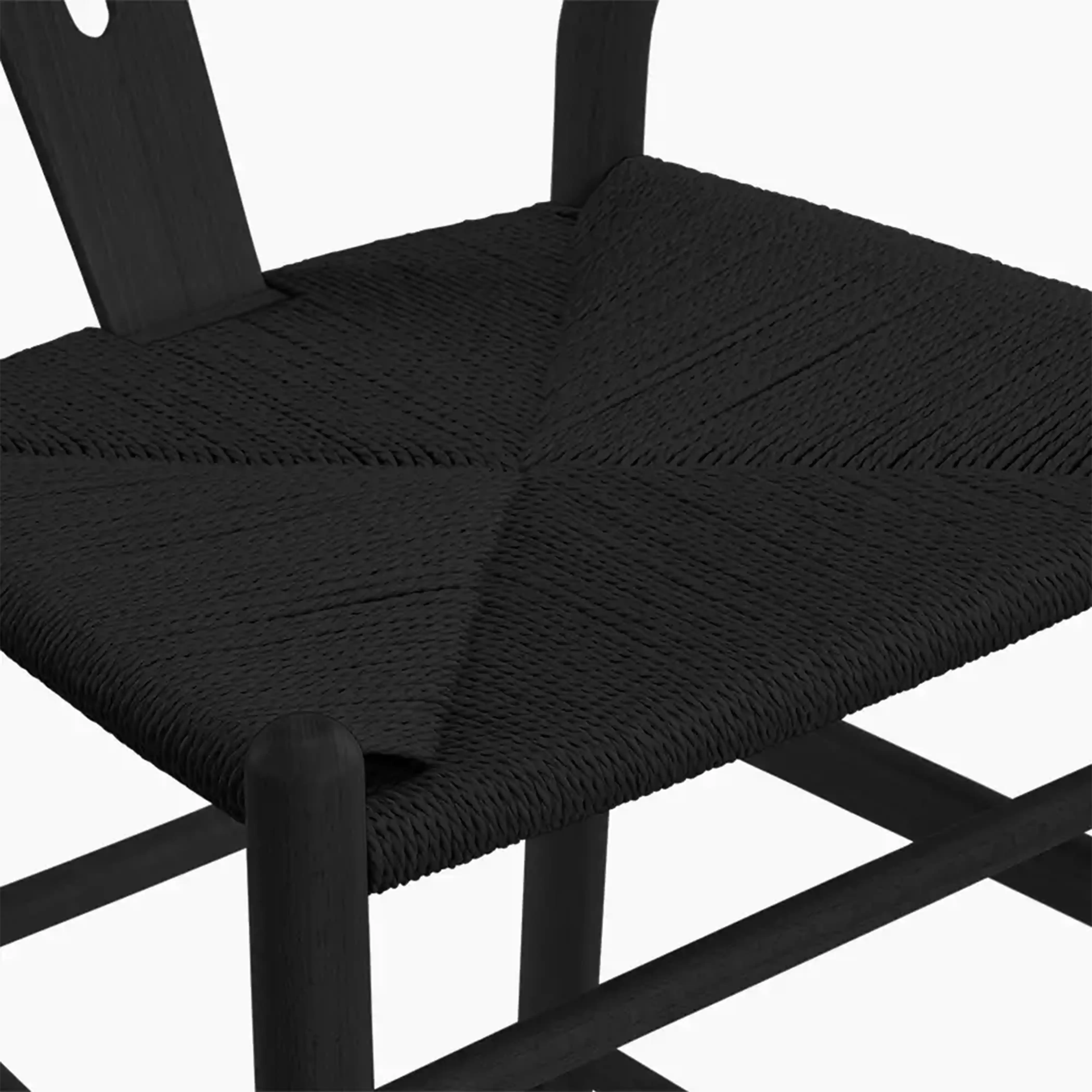 Wish Wooden Bar Stool | Black Weave & Black - Image 6