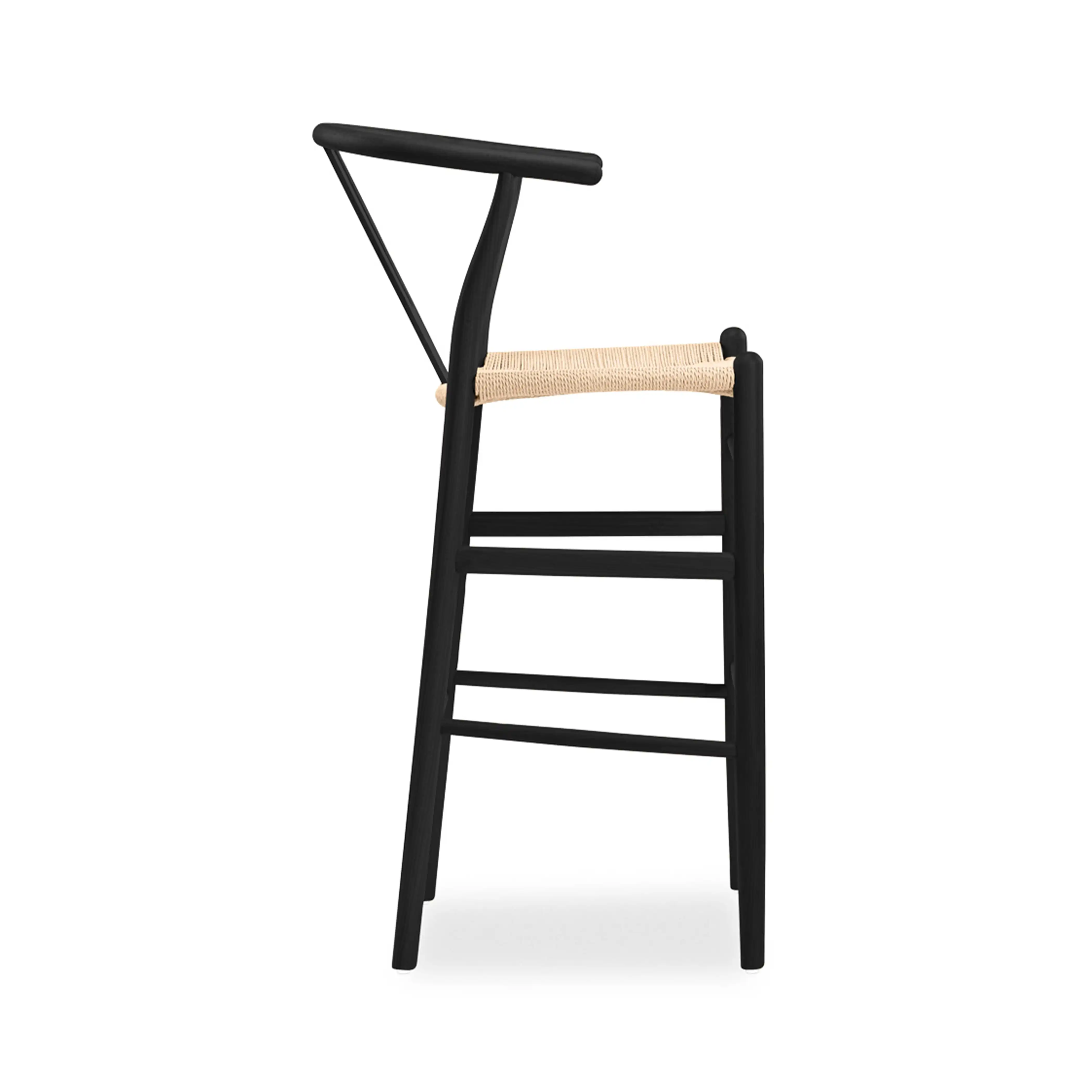 Wish Wooden Bar Stool | Natural Weave & Black - Image 3