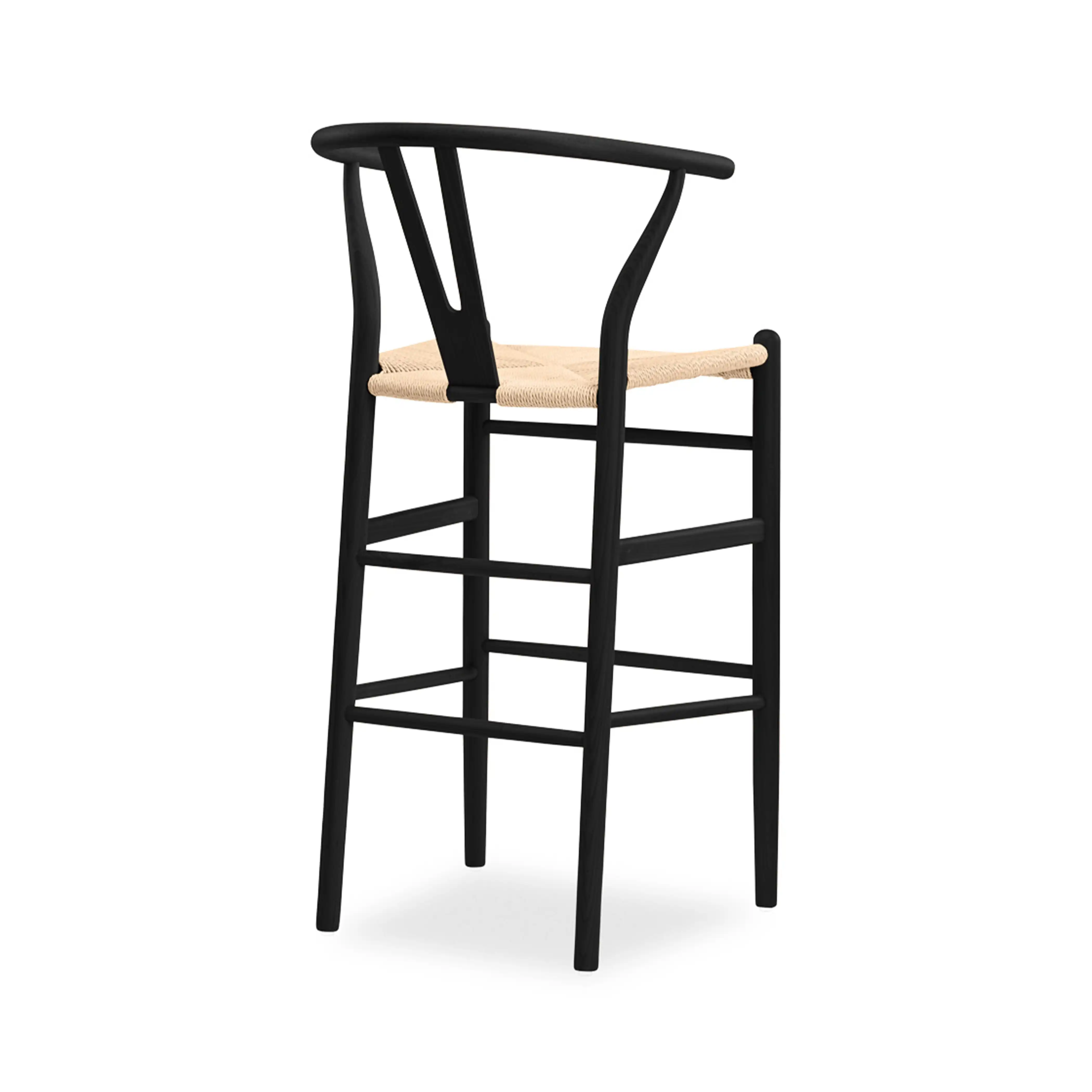 Wish Wooden Bar Stool | Natural Weave & Black - Image 4
